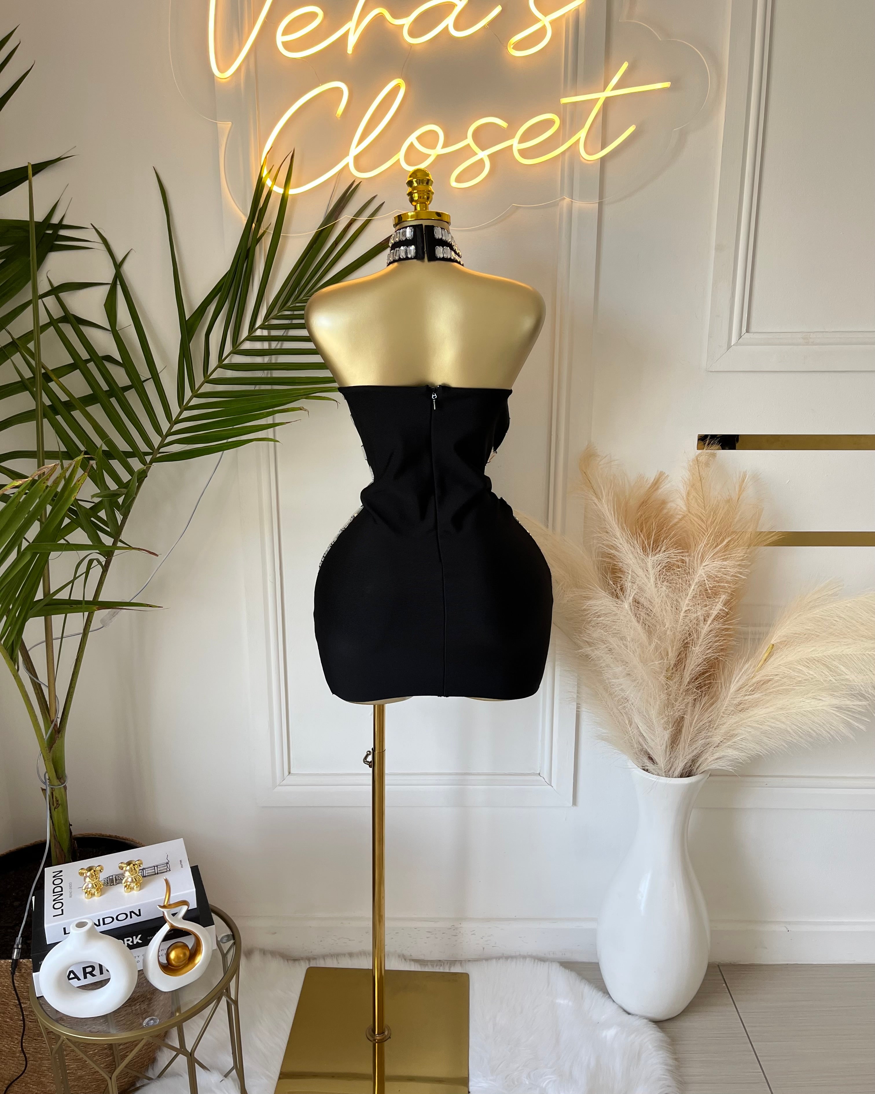 Zarielle Crystal Bodycon Mini Dress