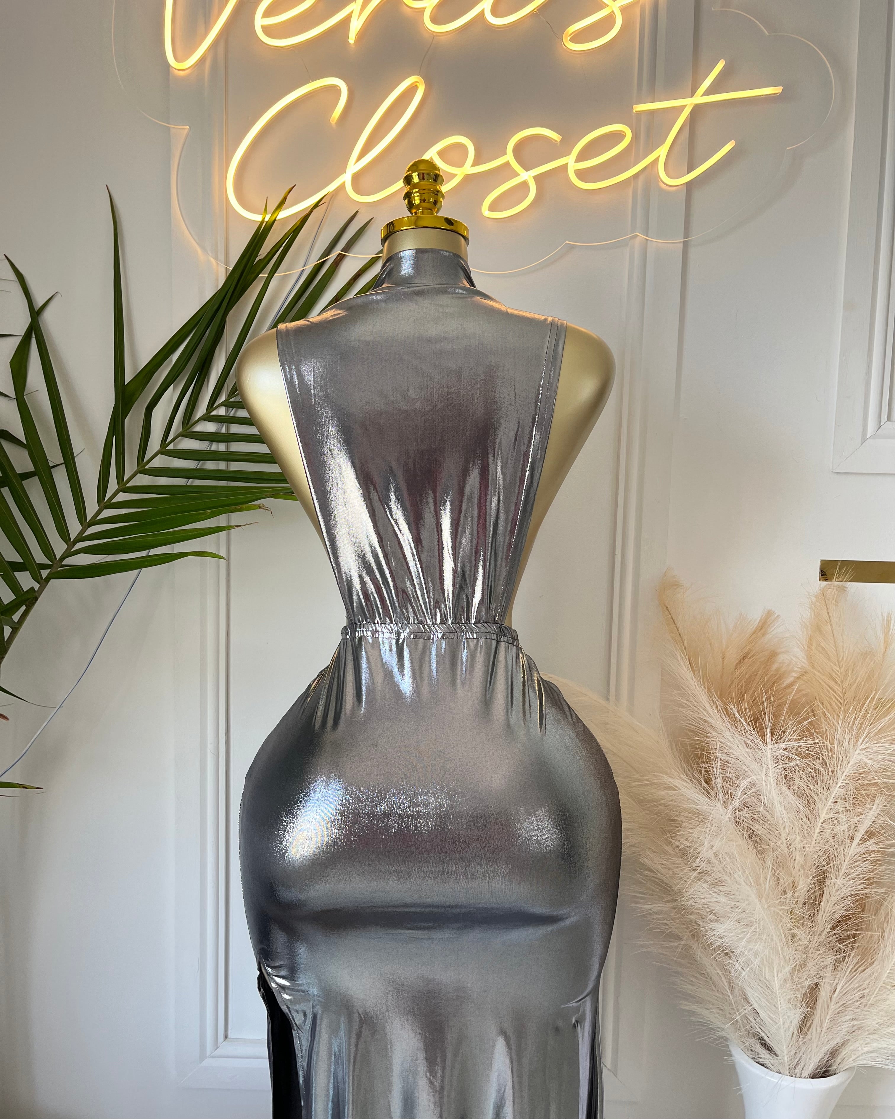 Yara Metallic Maxi Dress