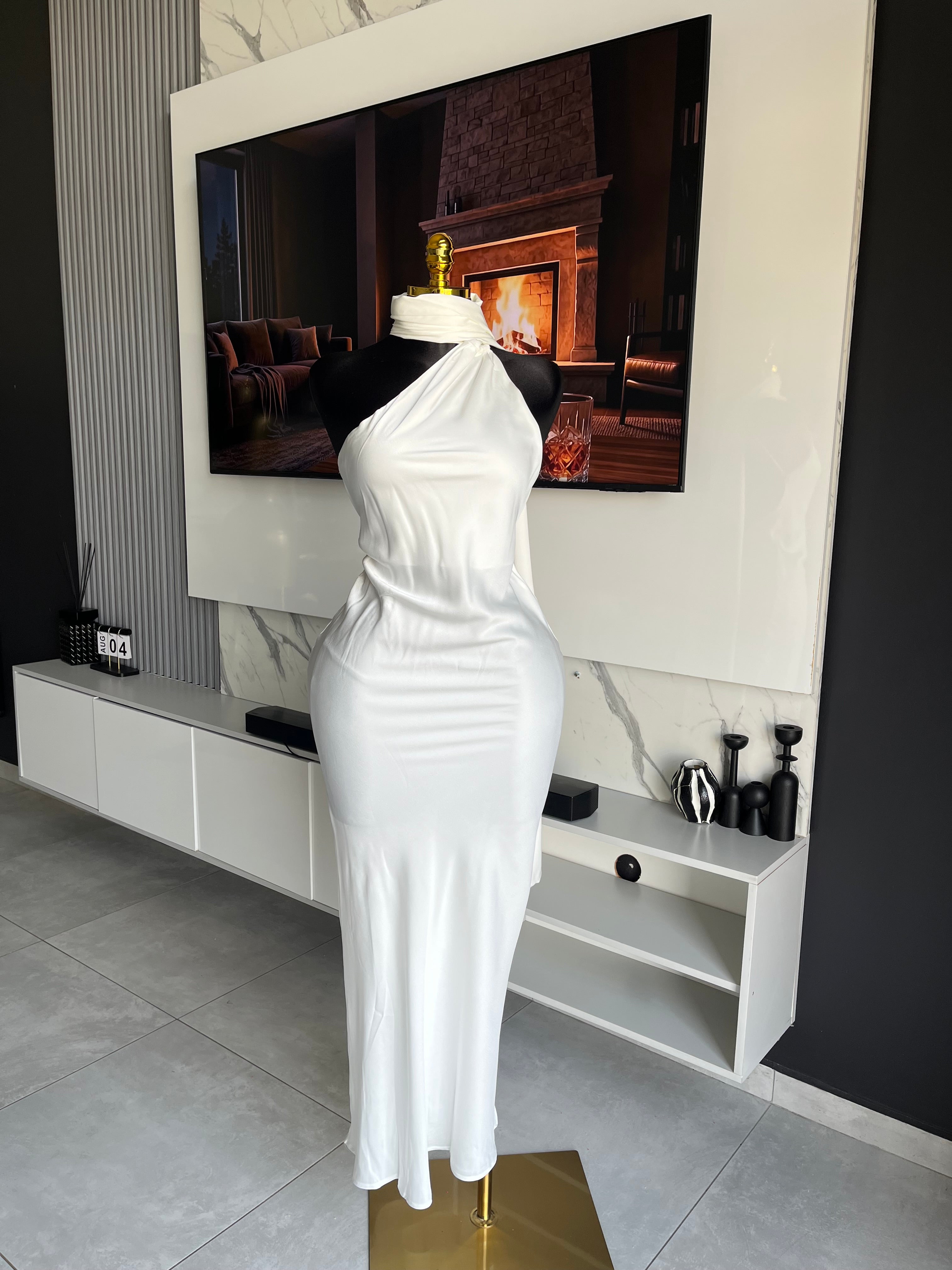 Bardot One-Shoulder Satin Maxi Dress