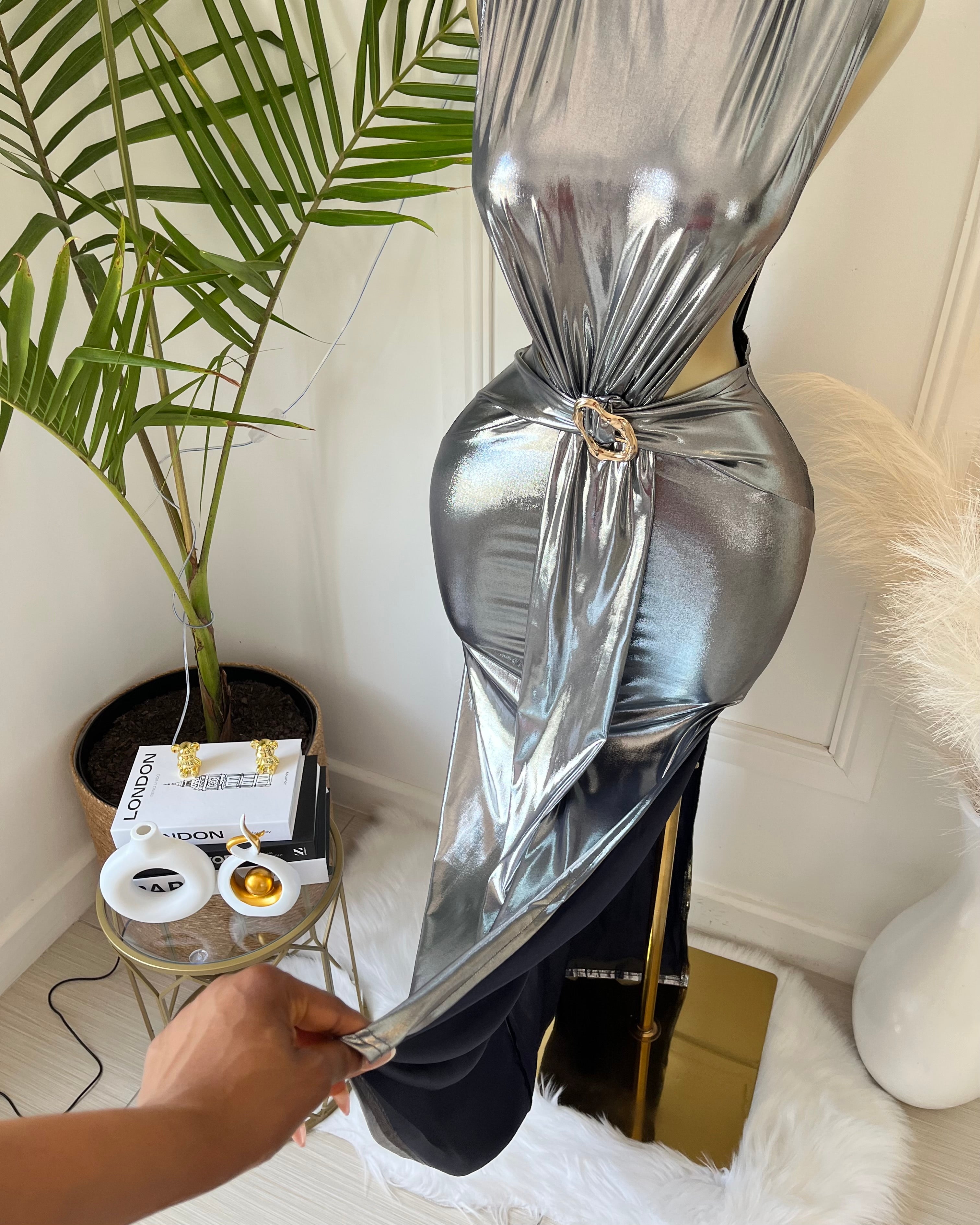 Yara Metallic Maxi Dress