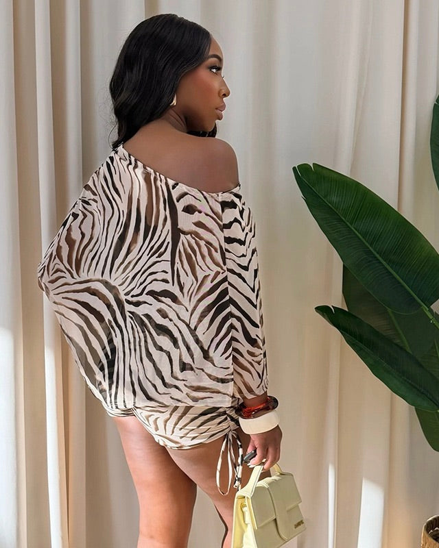 Jasai Zebra Print Short Set