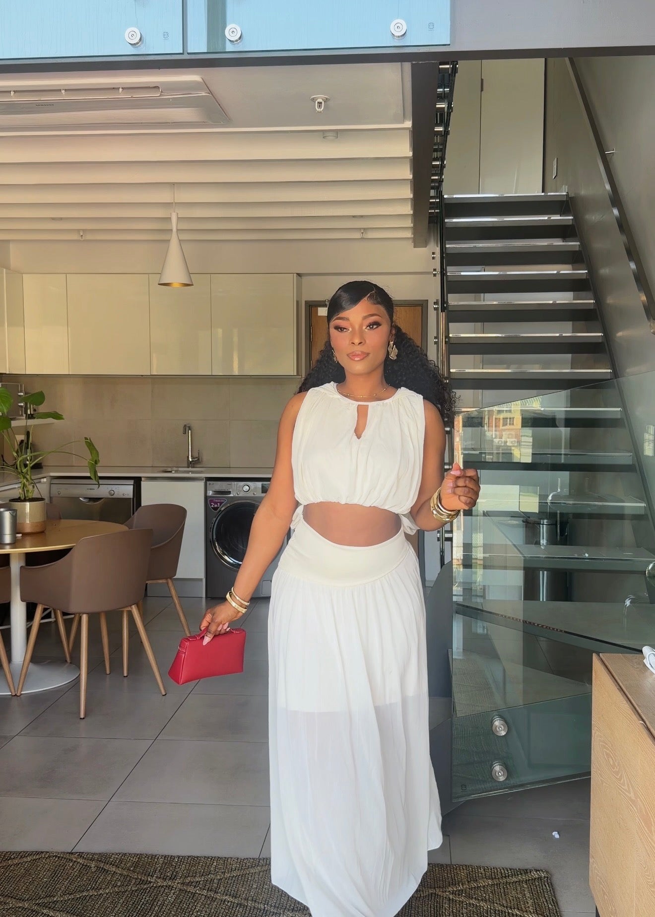 Eliana Ivory Two-Piece Maxi Set
