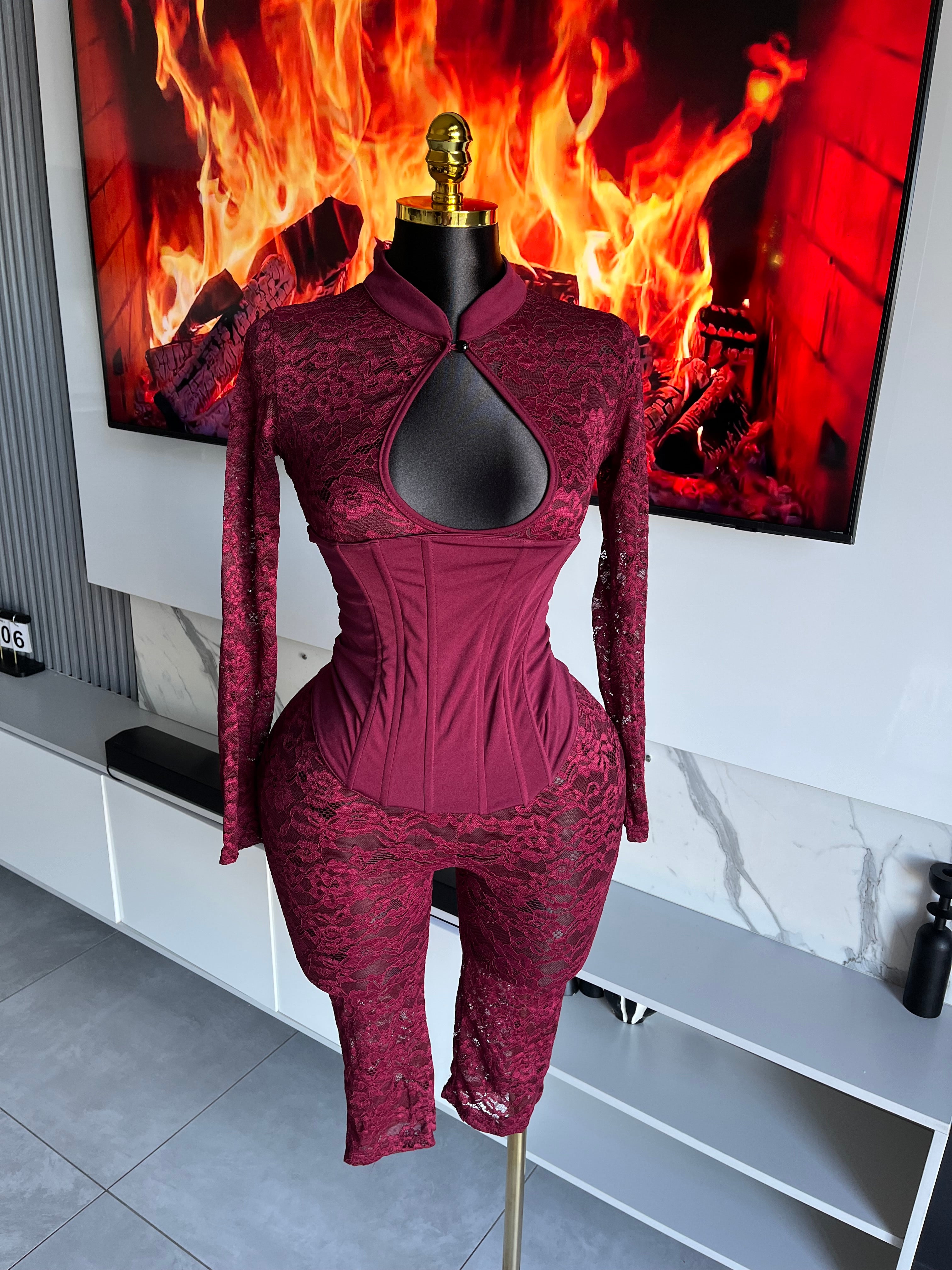 Steph Lace Corset Jumpsuit