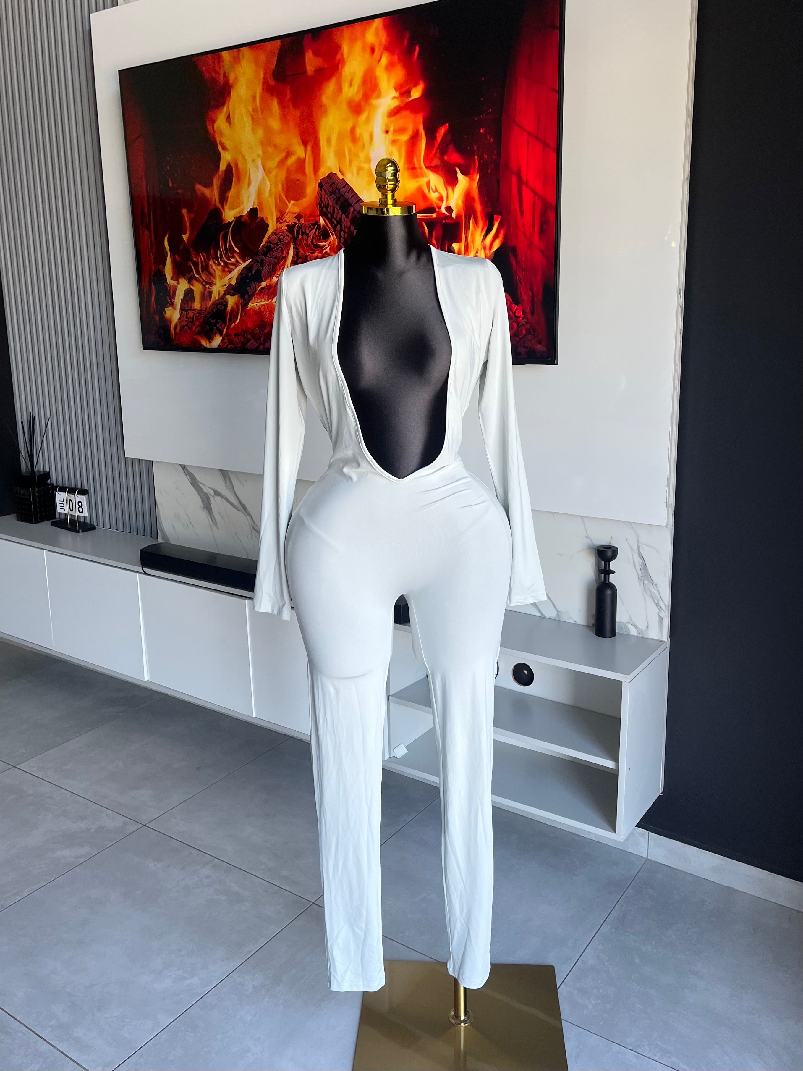 Brie Deep Plunge Jumpsuit