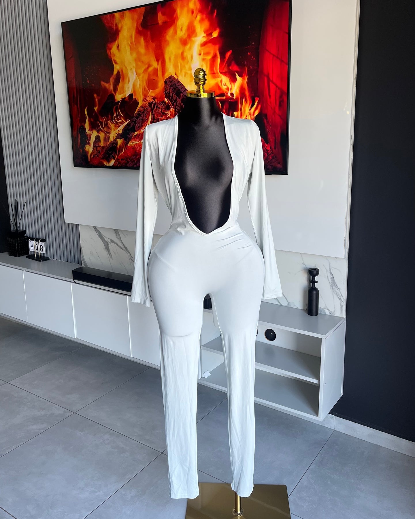 Brie Deep Plunge Jumpsuit