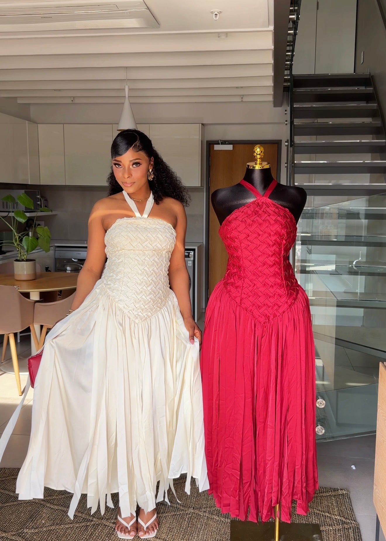 Amara Woven Halter Maxi Dress