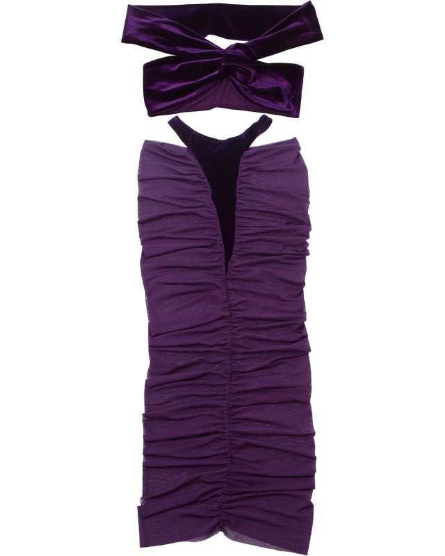 Kiaro Sheer Ruched Skirt Set