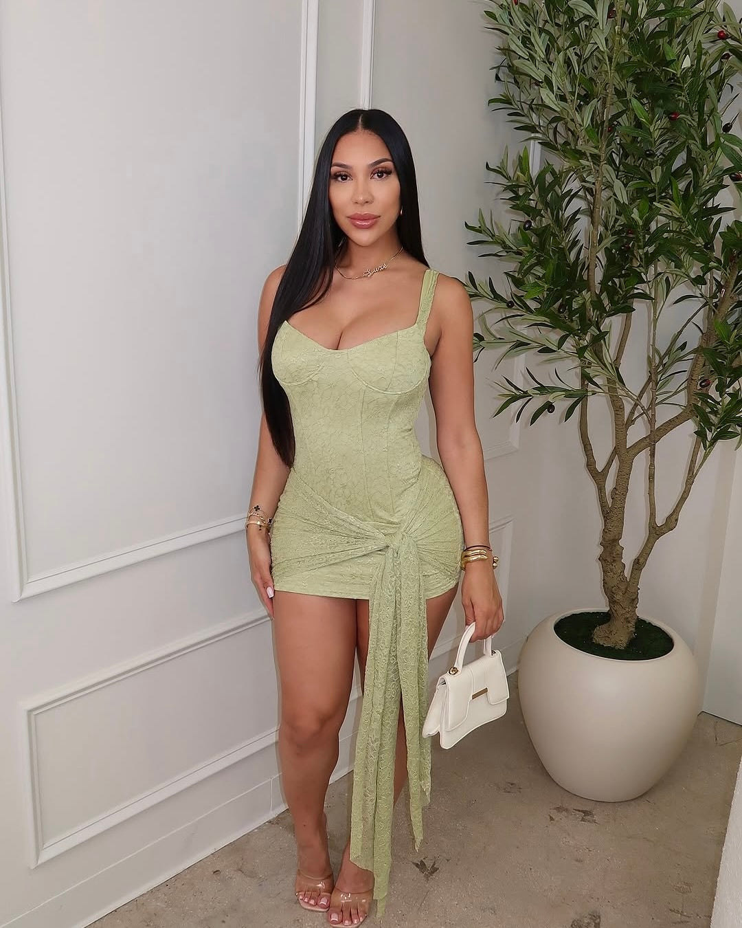 Sage Serene Mini Dress