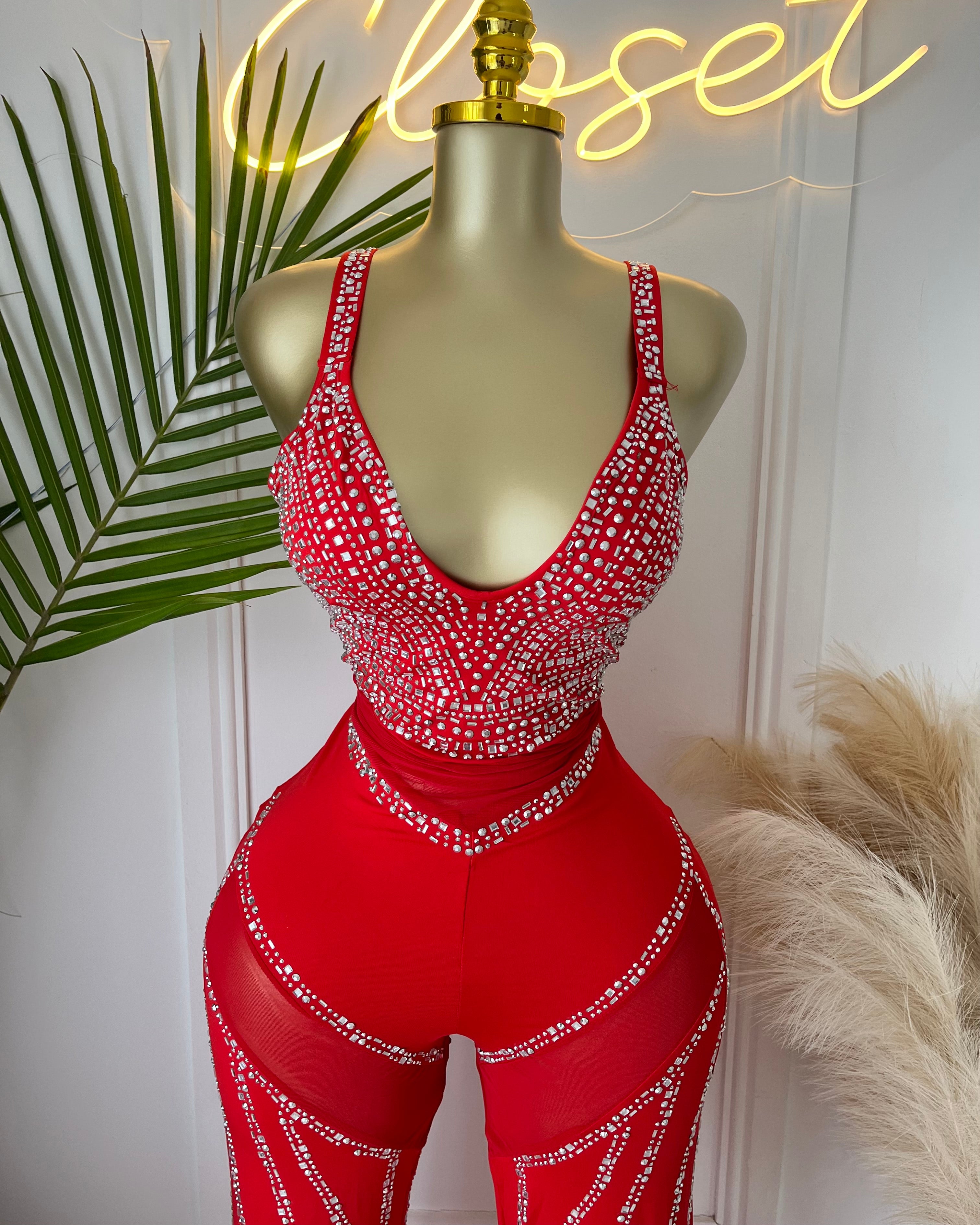 Philly Mesh Rhinestone Jumpsuit