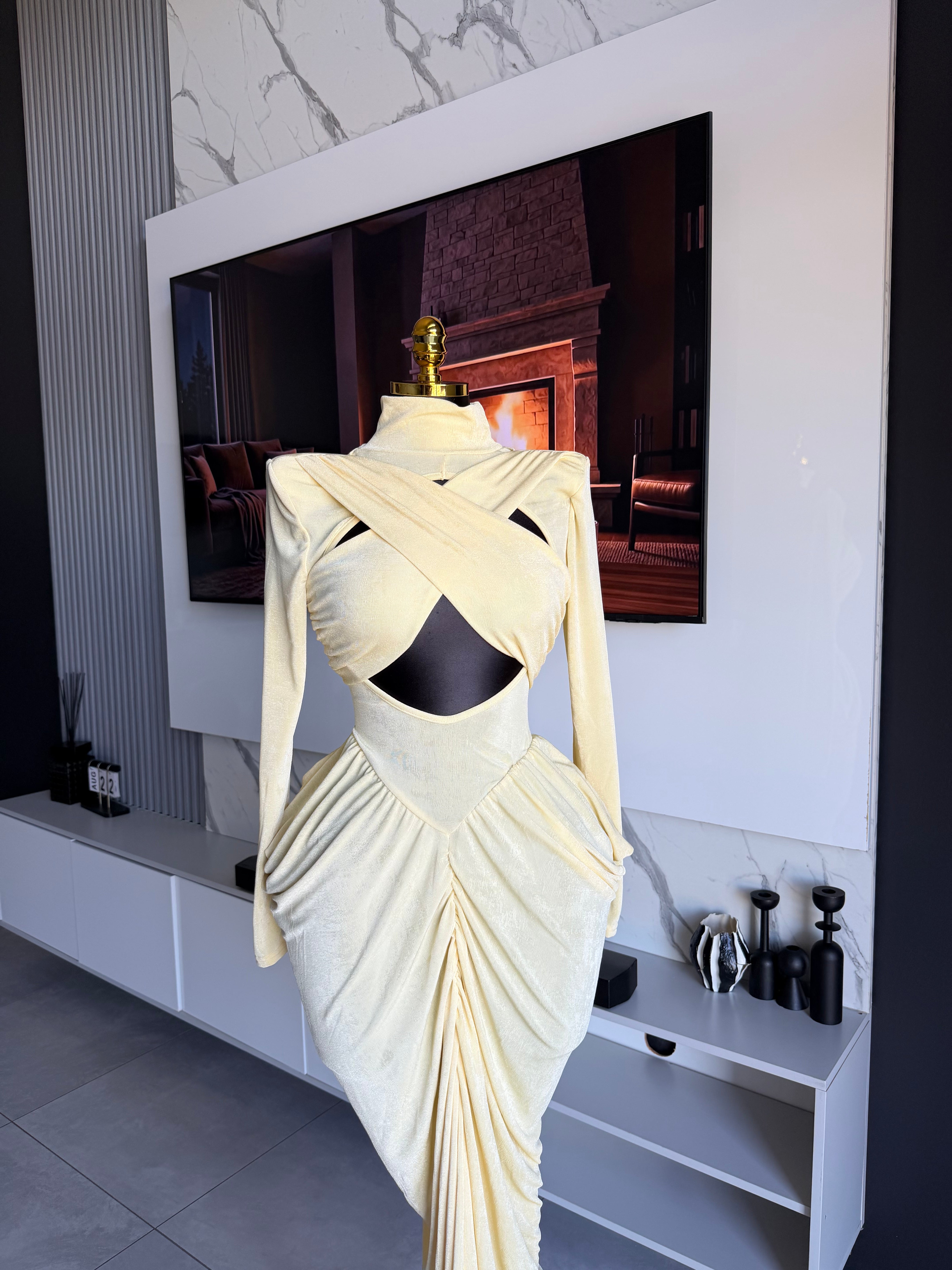 Limoné Ruched Cutout Maxi Dress