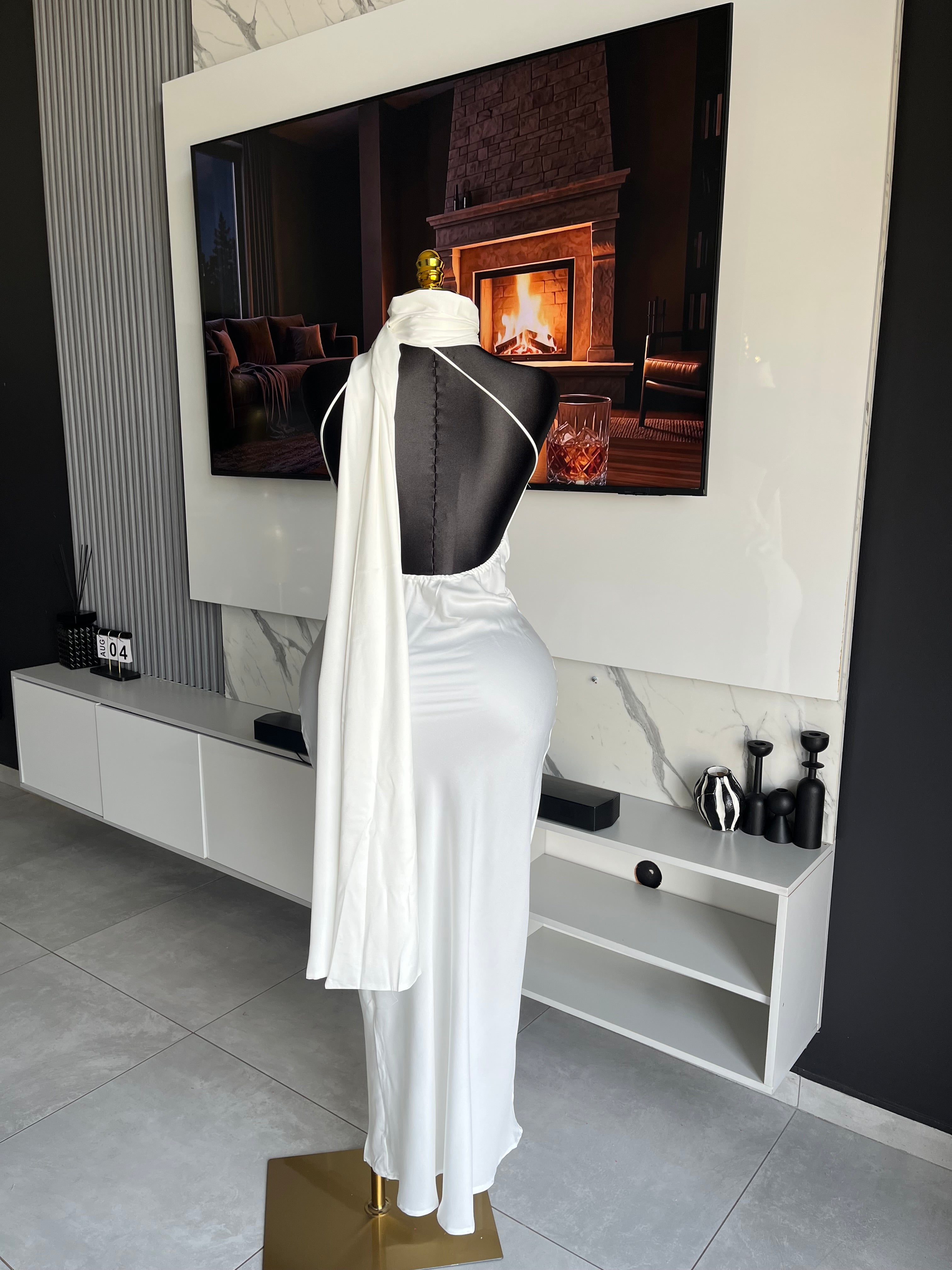 Bardot One-Shoulder Satin Maxi Dress
