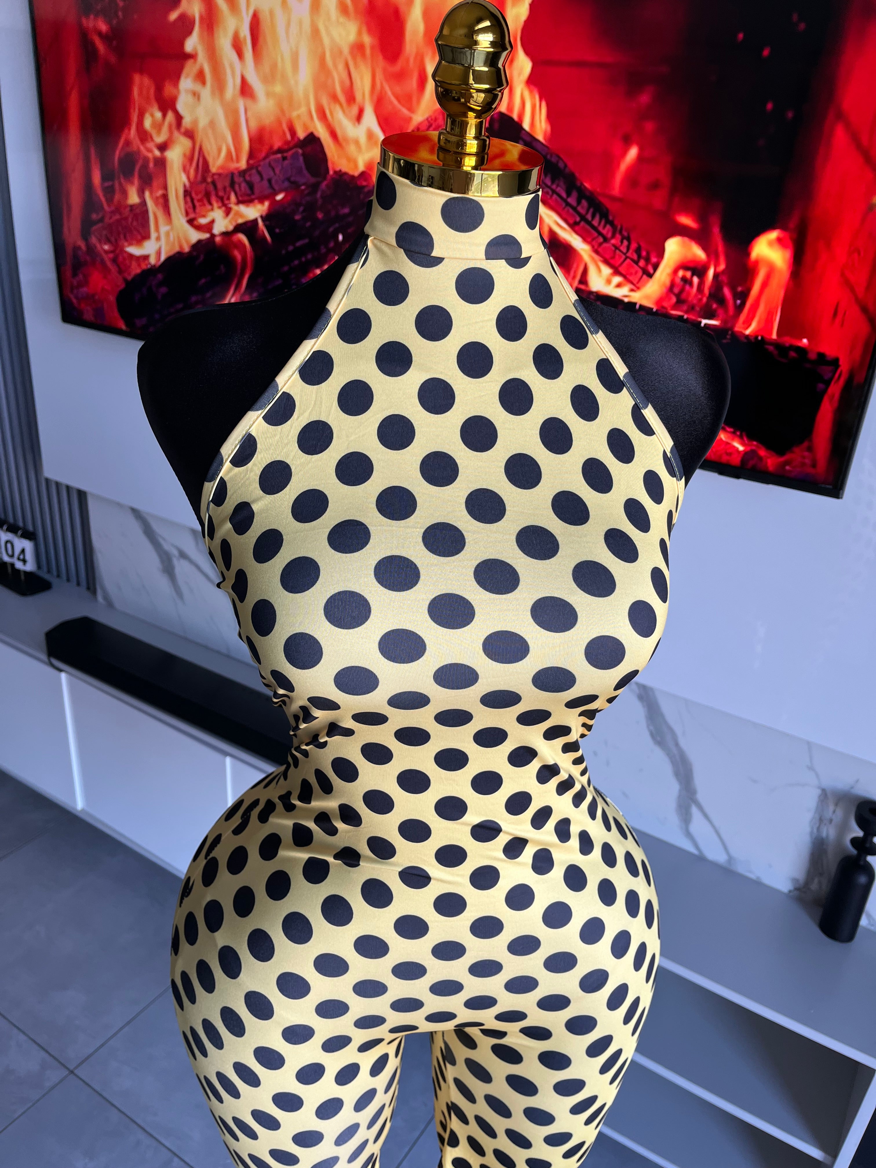 Diva Polka Dot Halter Jumpsuit
