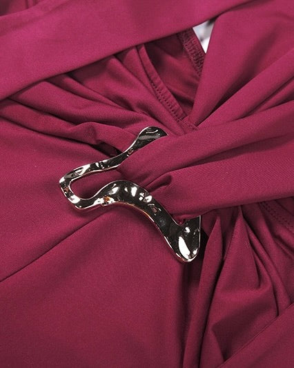 Mello Burgundy Cut-Out Jumpsuit