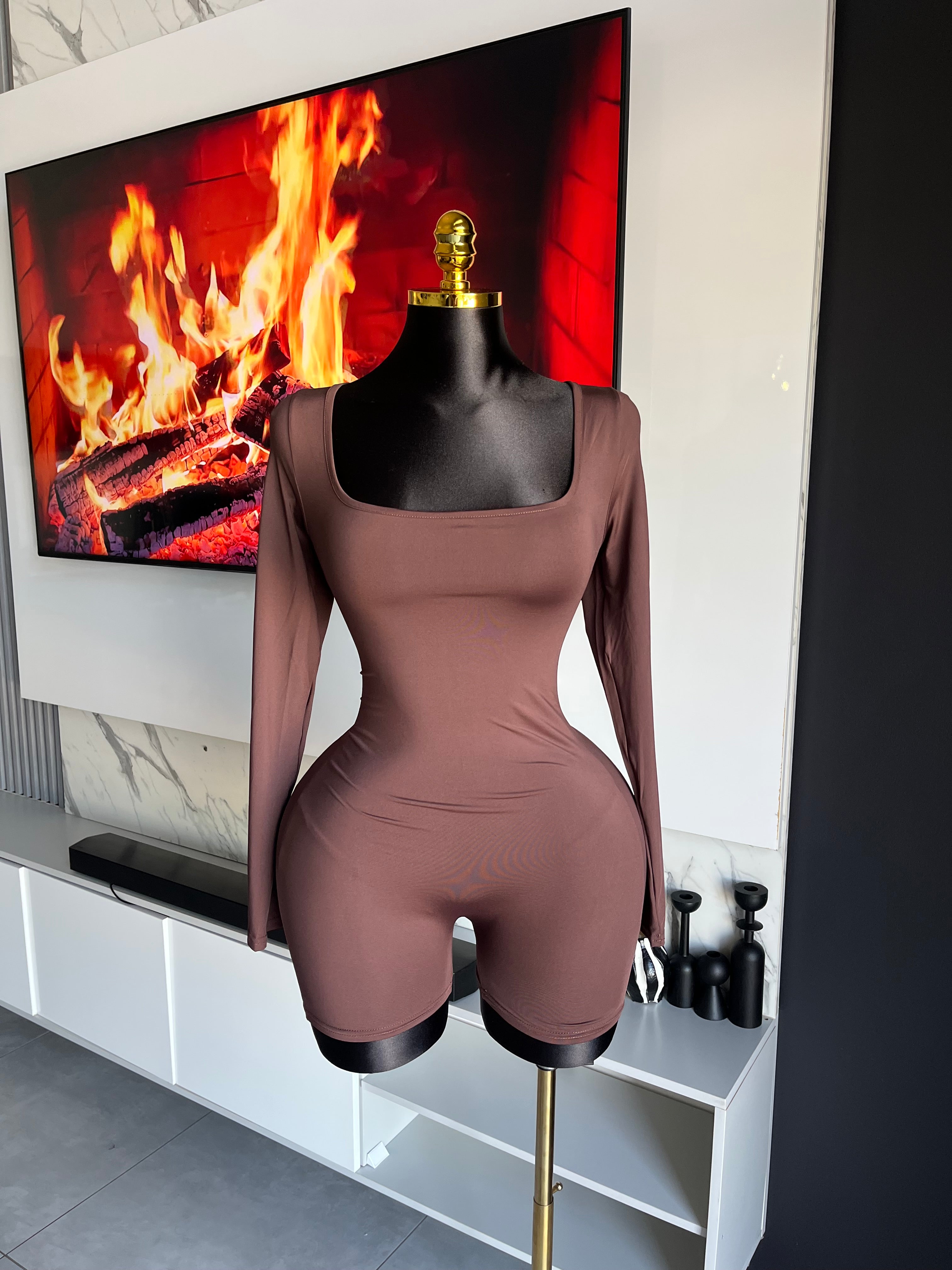 Vee Lace-Up Back Romper