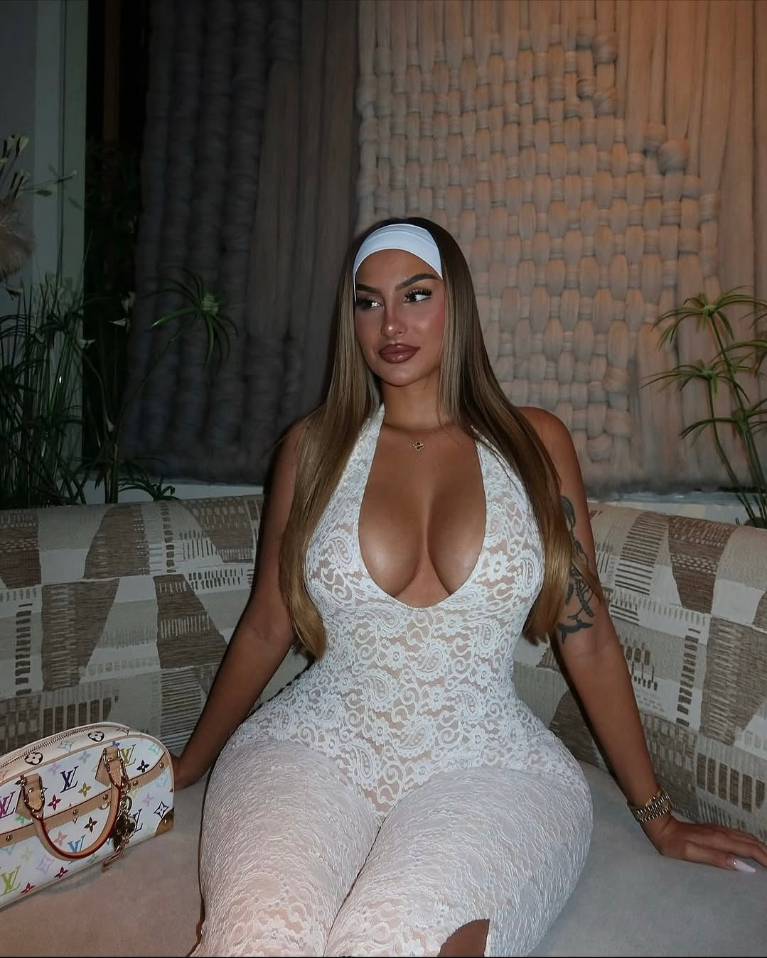 Eluzi Lace Halter Sculpt Jumpsuit