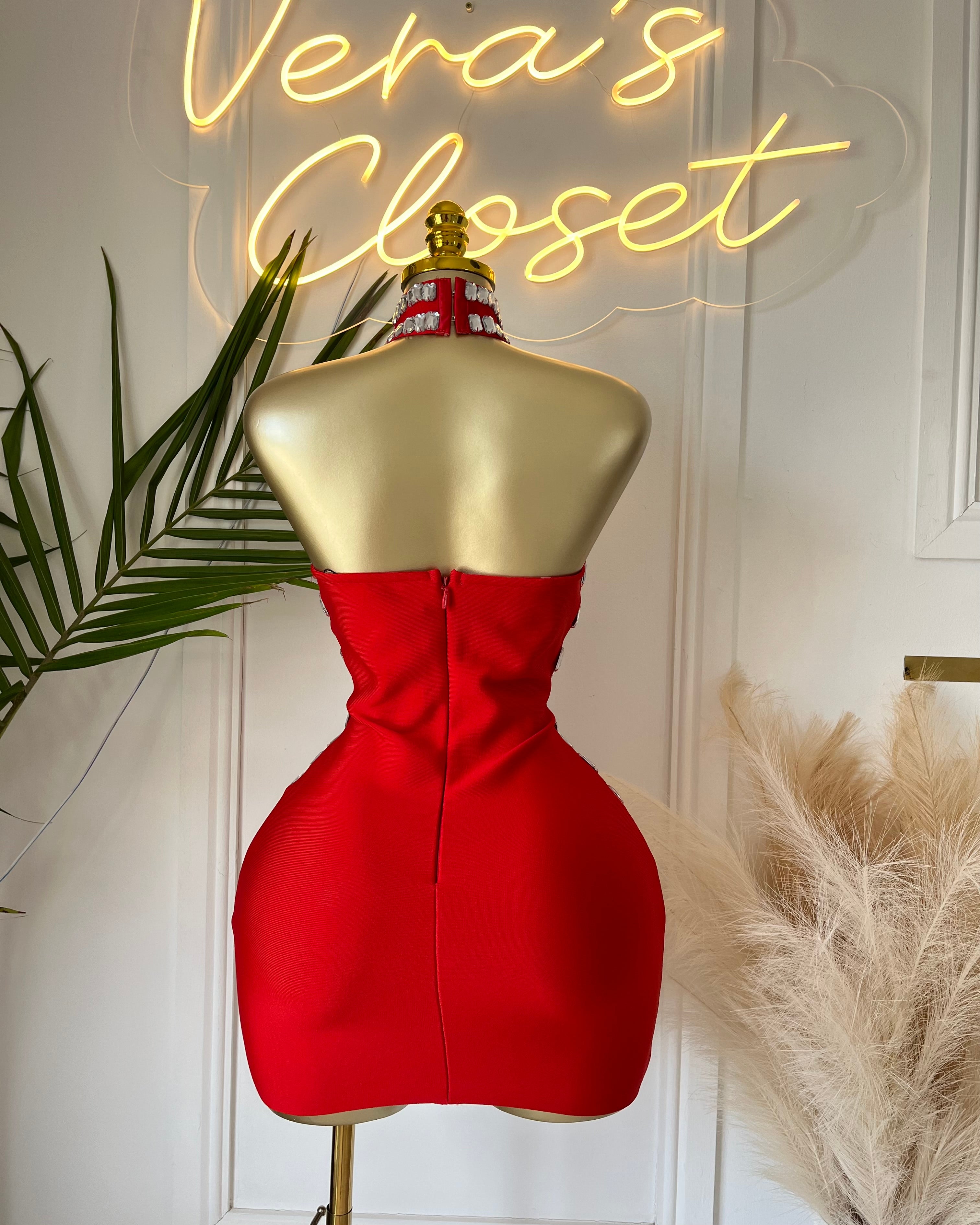 Zarielle Crystal Bodycon Mini Dress