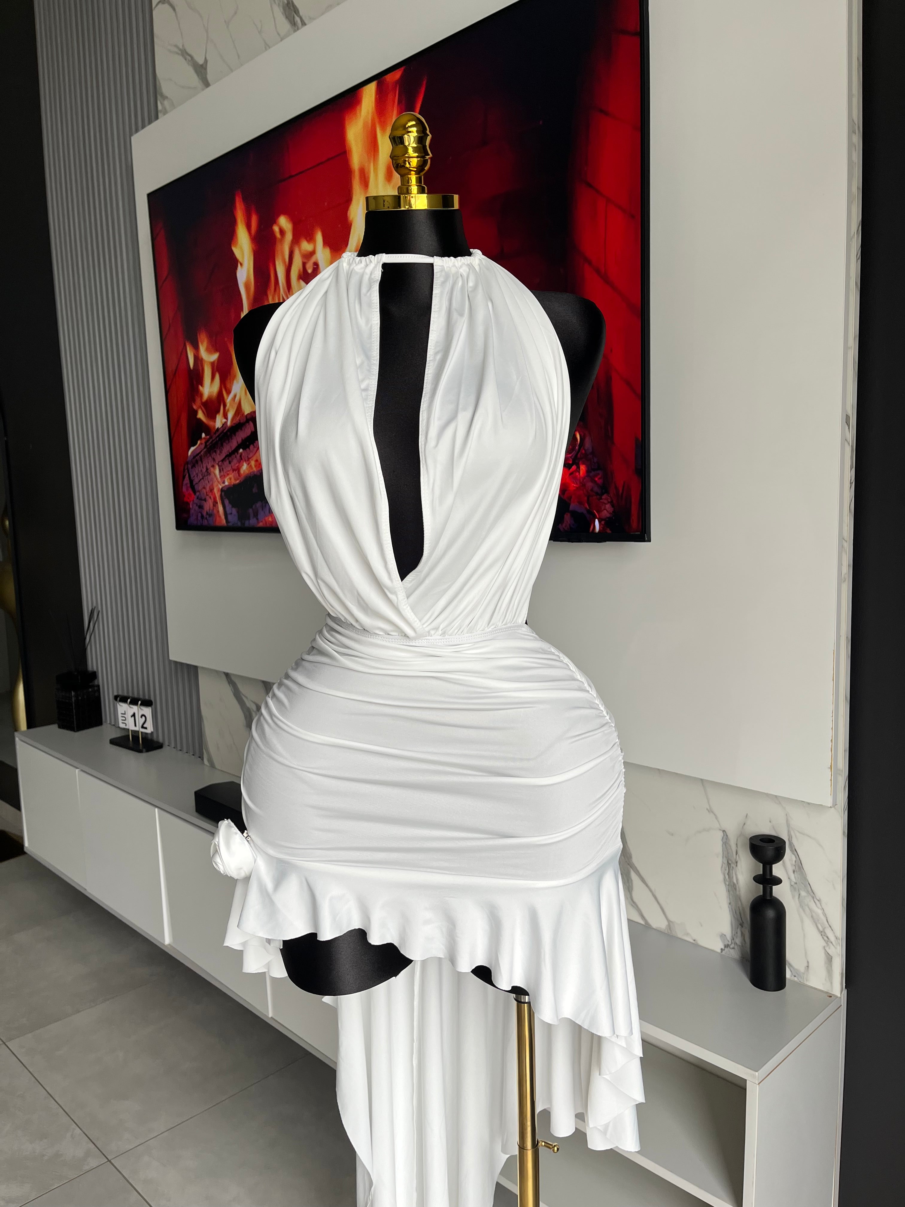 Zola Draped High-Low Maxi Dress