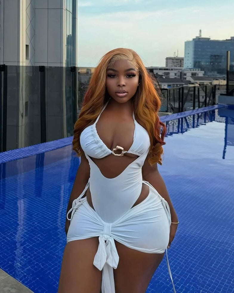 Sorelle Cut-Out Mini Skirt Set