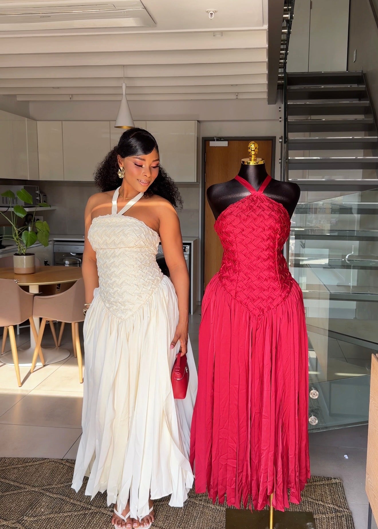 Amara Woven Halter Maxi Dress