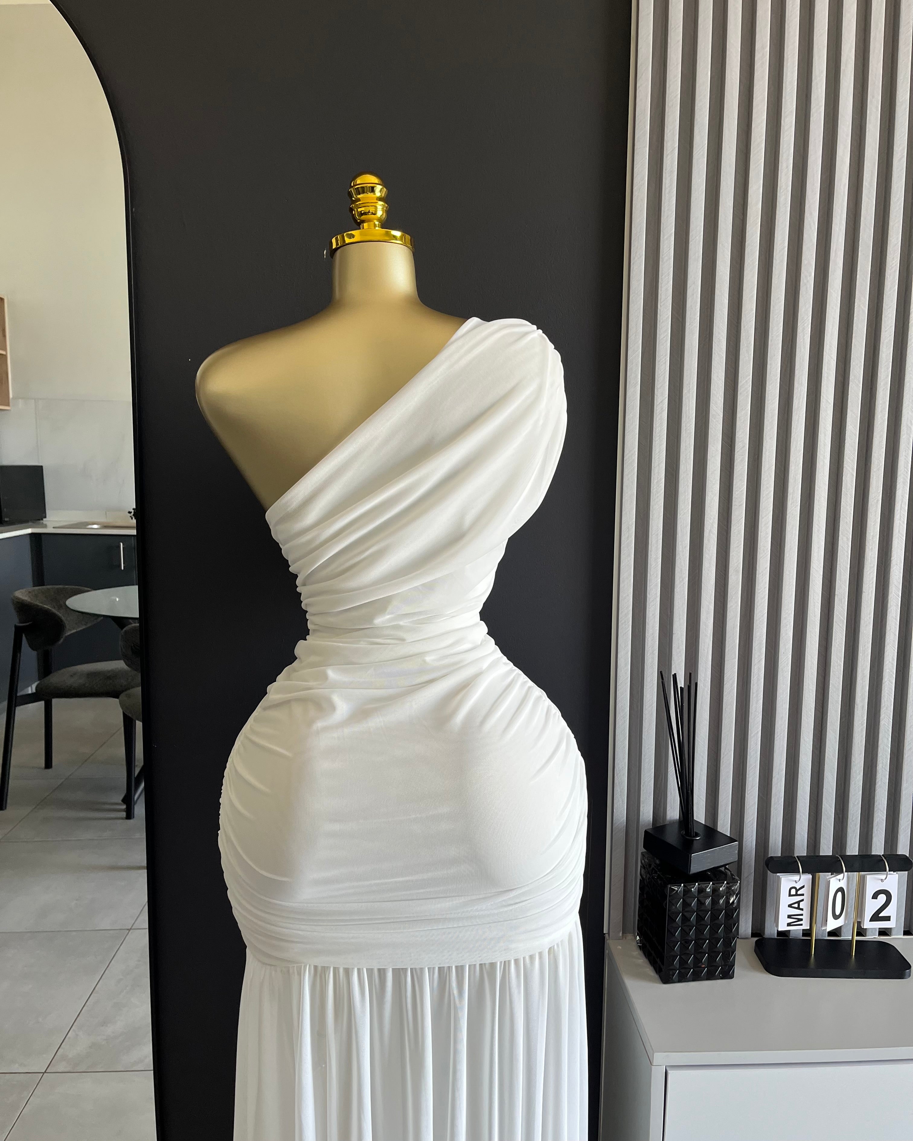 Kendall One-Shoulder Ruched Maxi Dress