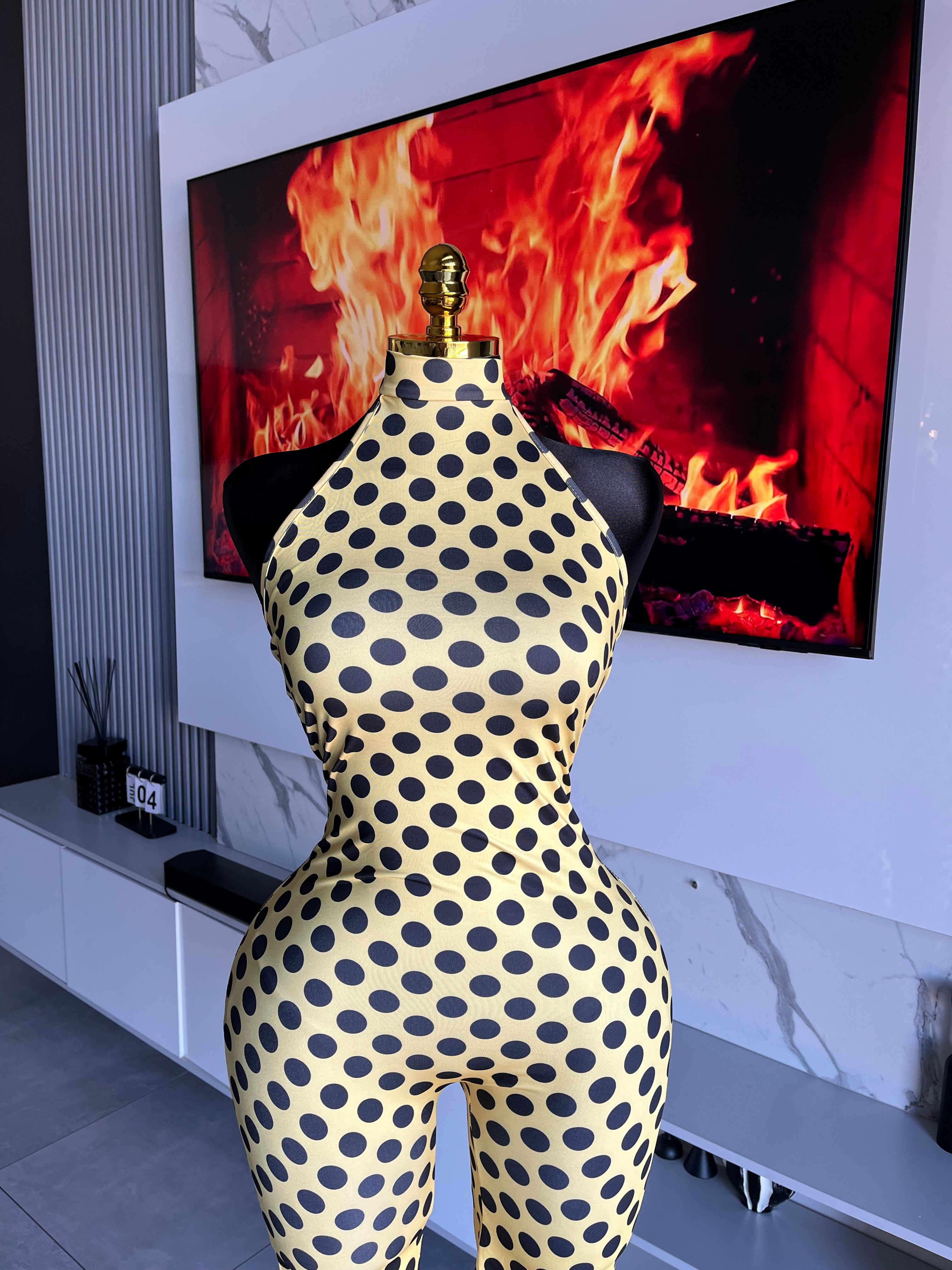 Diva Polka Dot Halter Jumpsuit