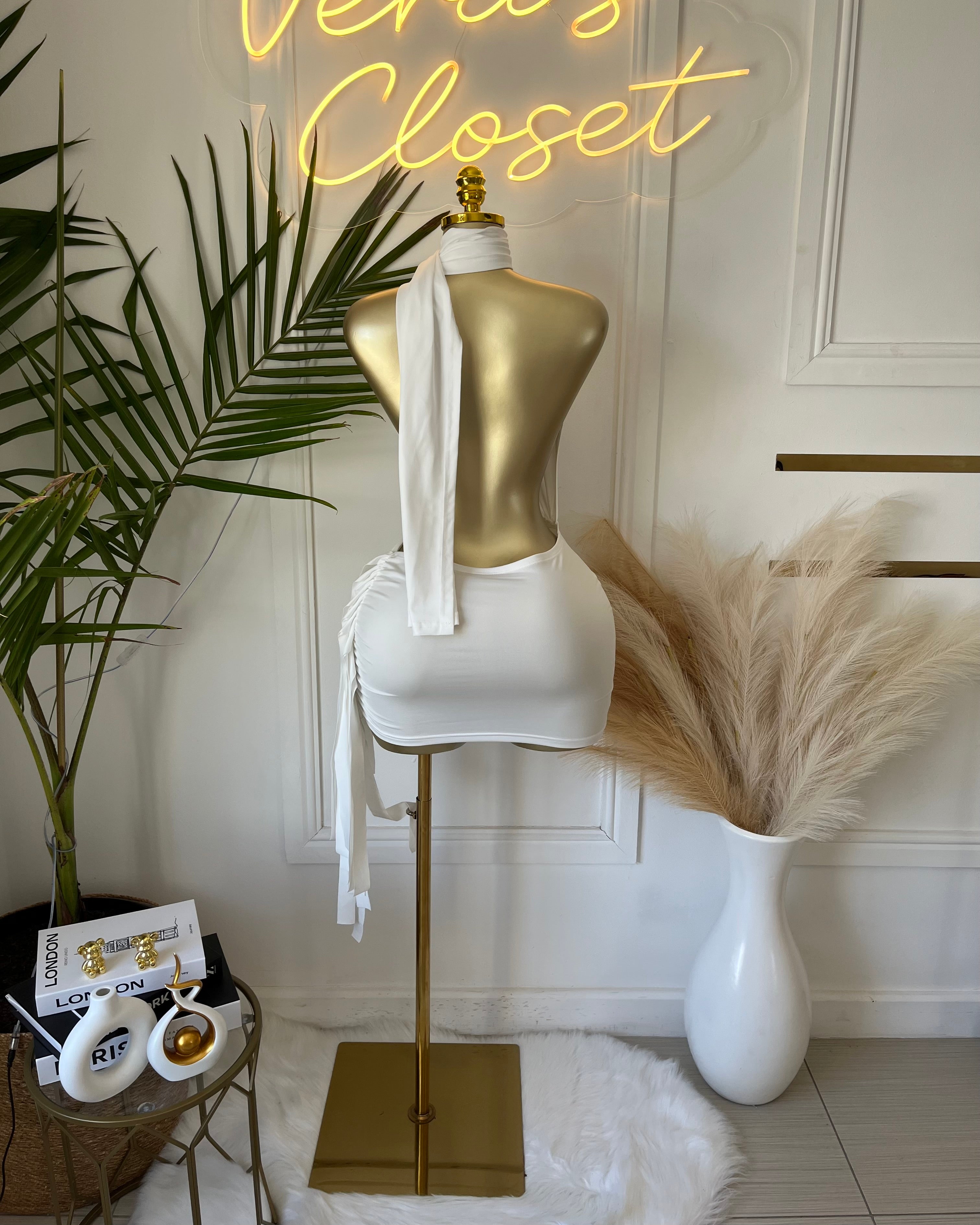 Diva White Cut-Out Mini Dress