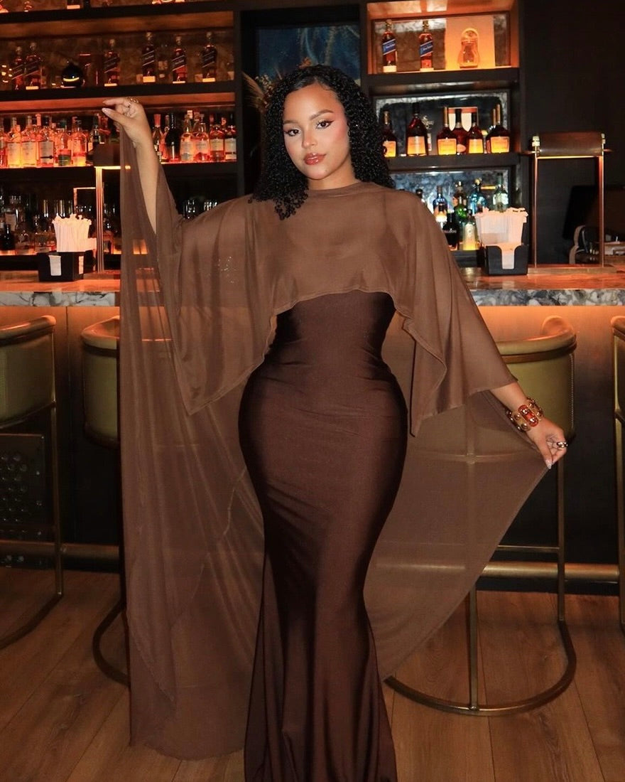 Olivette Cape Maxi Dress