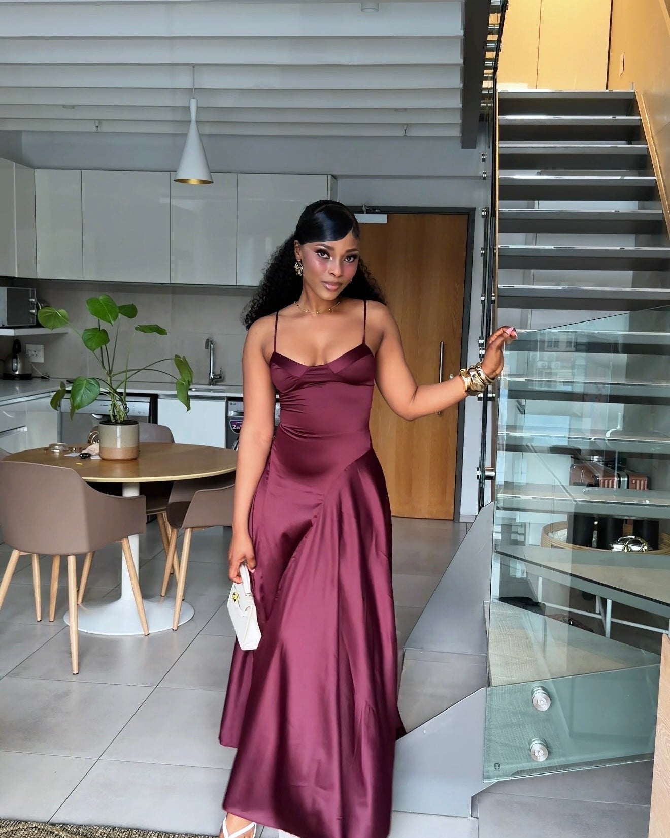 Vivienne Satin Corset Maxi Dress