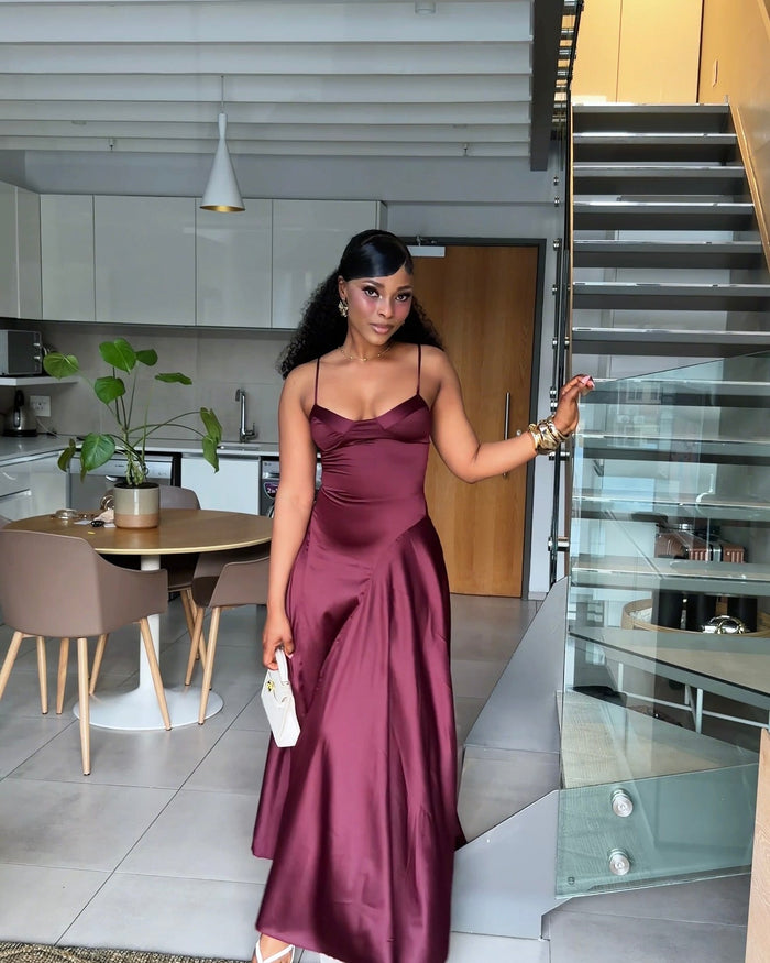 Vivienne Satin Corset Maxi Dress
