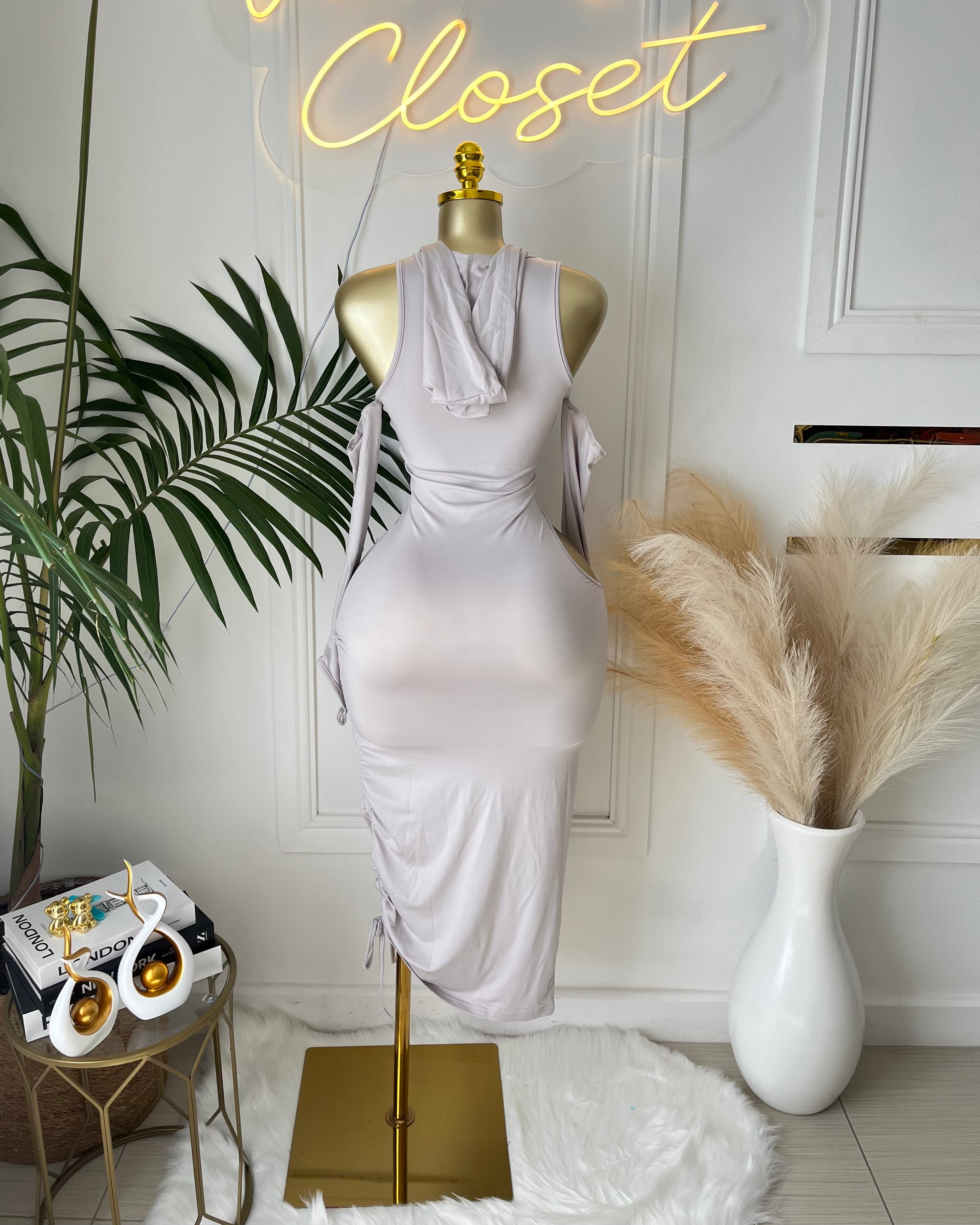 Aziza Ruched Midi Dress