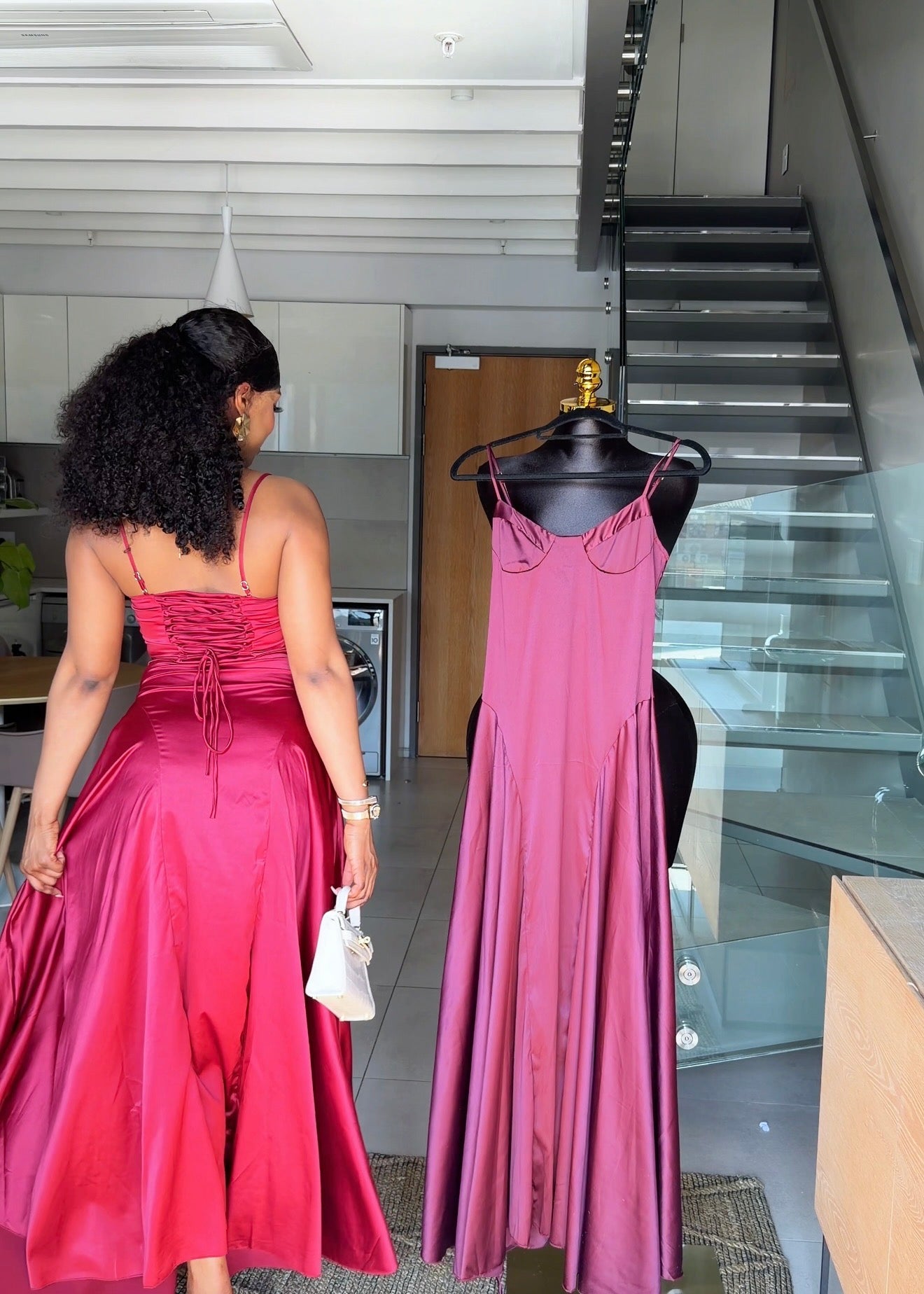 Vivienne Satin Corset Maxi Dress