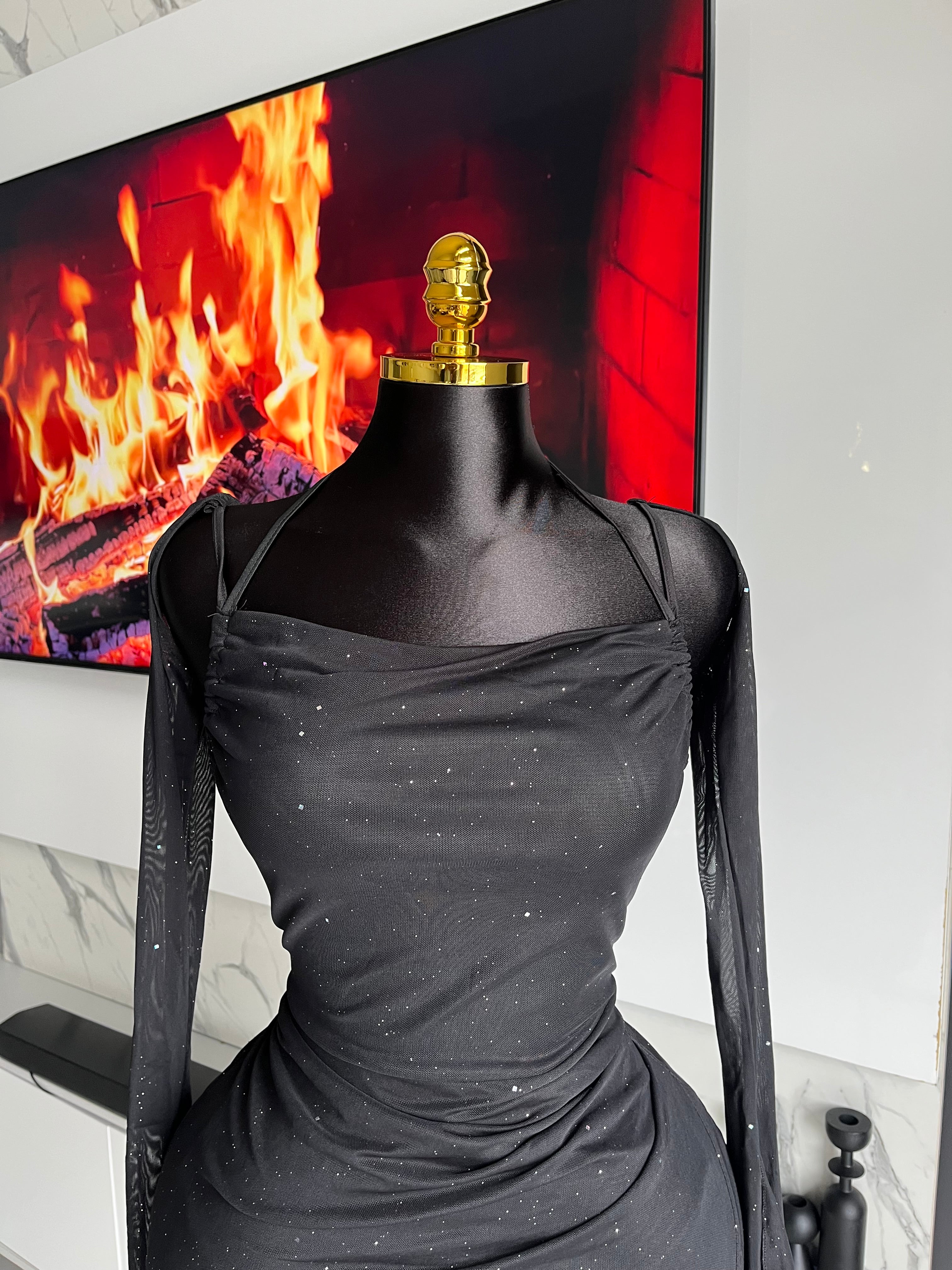 Ophelia Sparkle Mesh Mini Dress