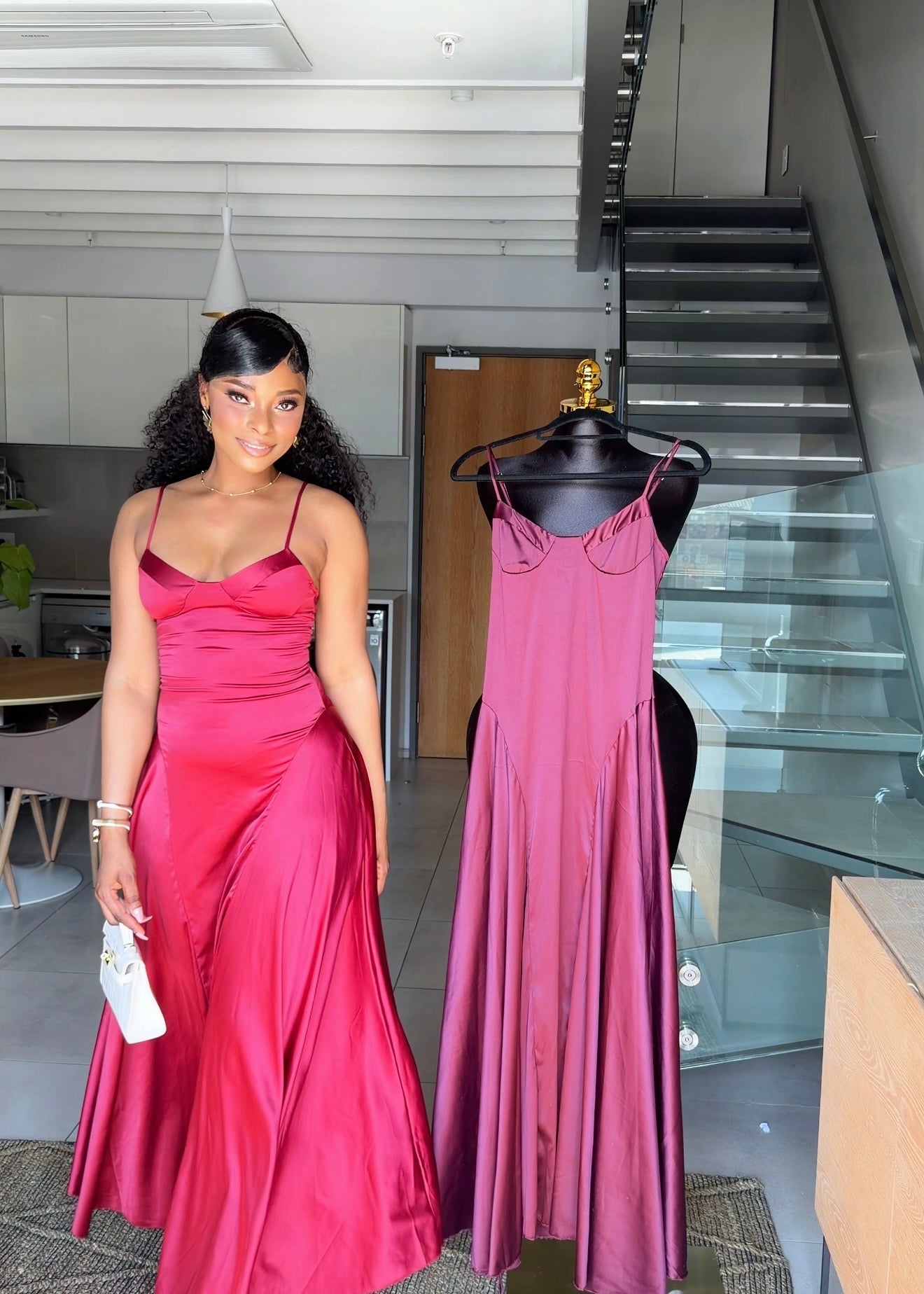 Vivienne Satin Corset Maxi Dress