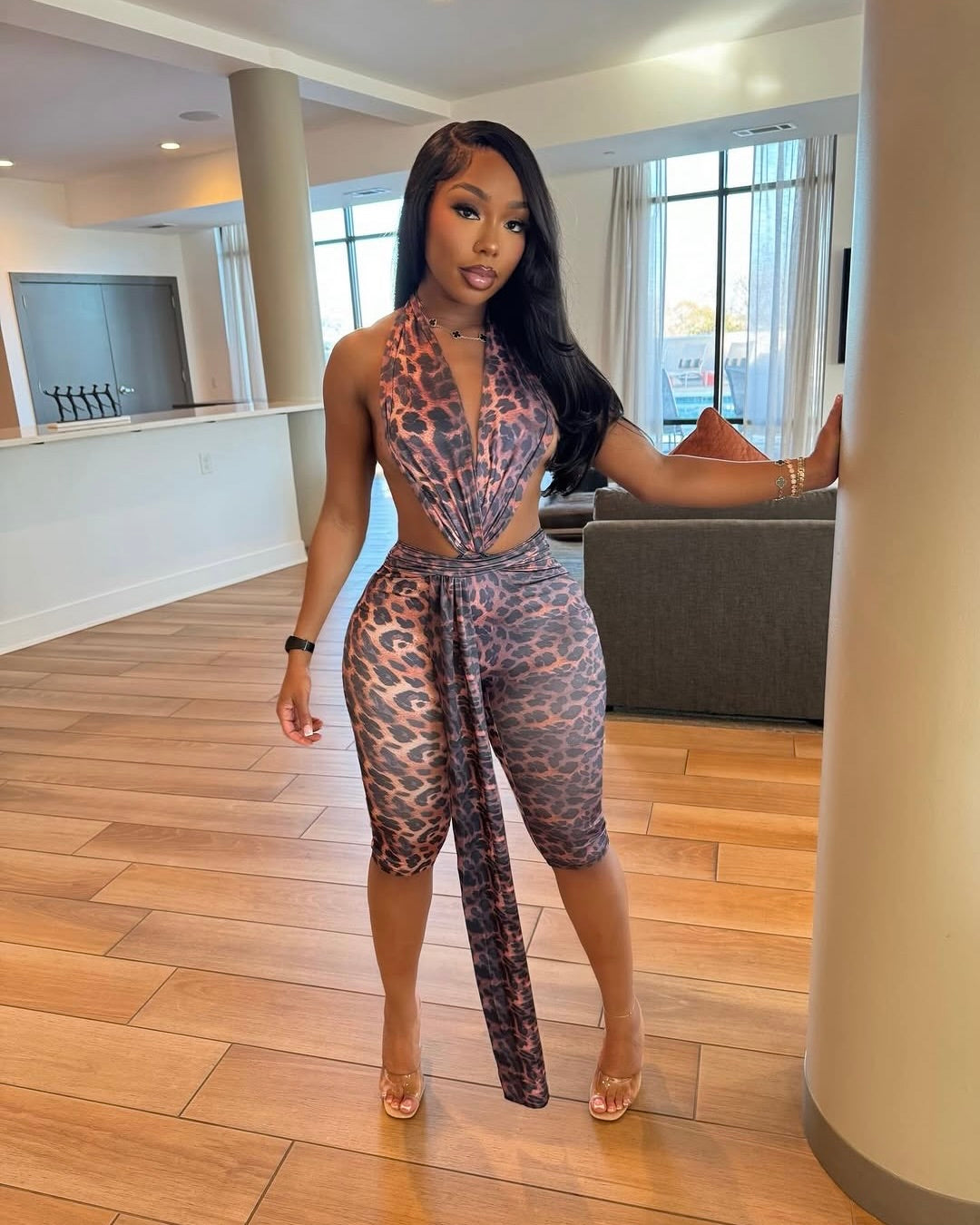 Allure Romper Leopard