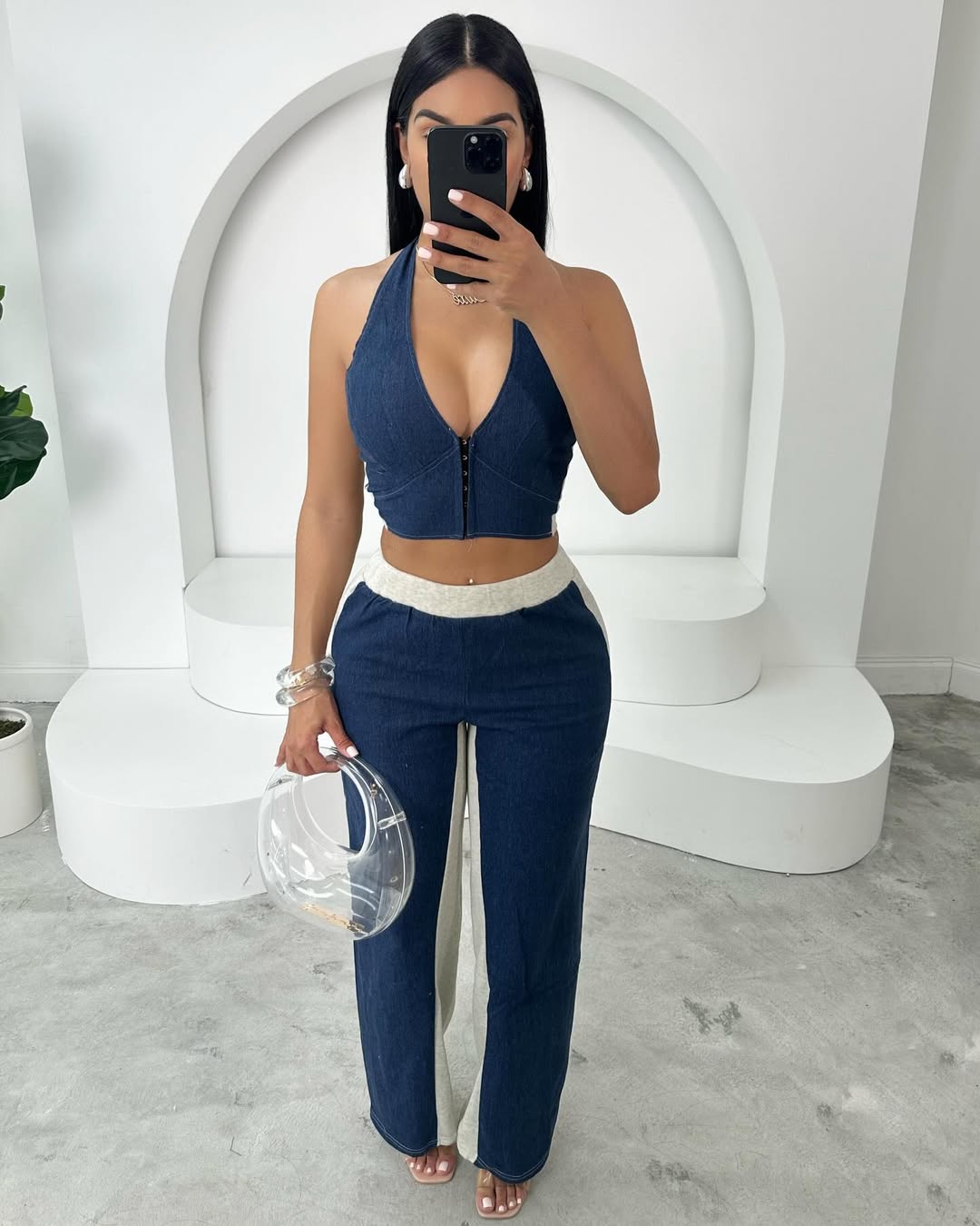 Monroe Two-Tone Denim Set