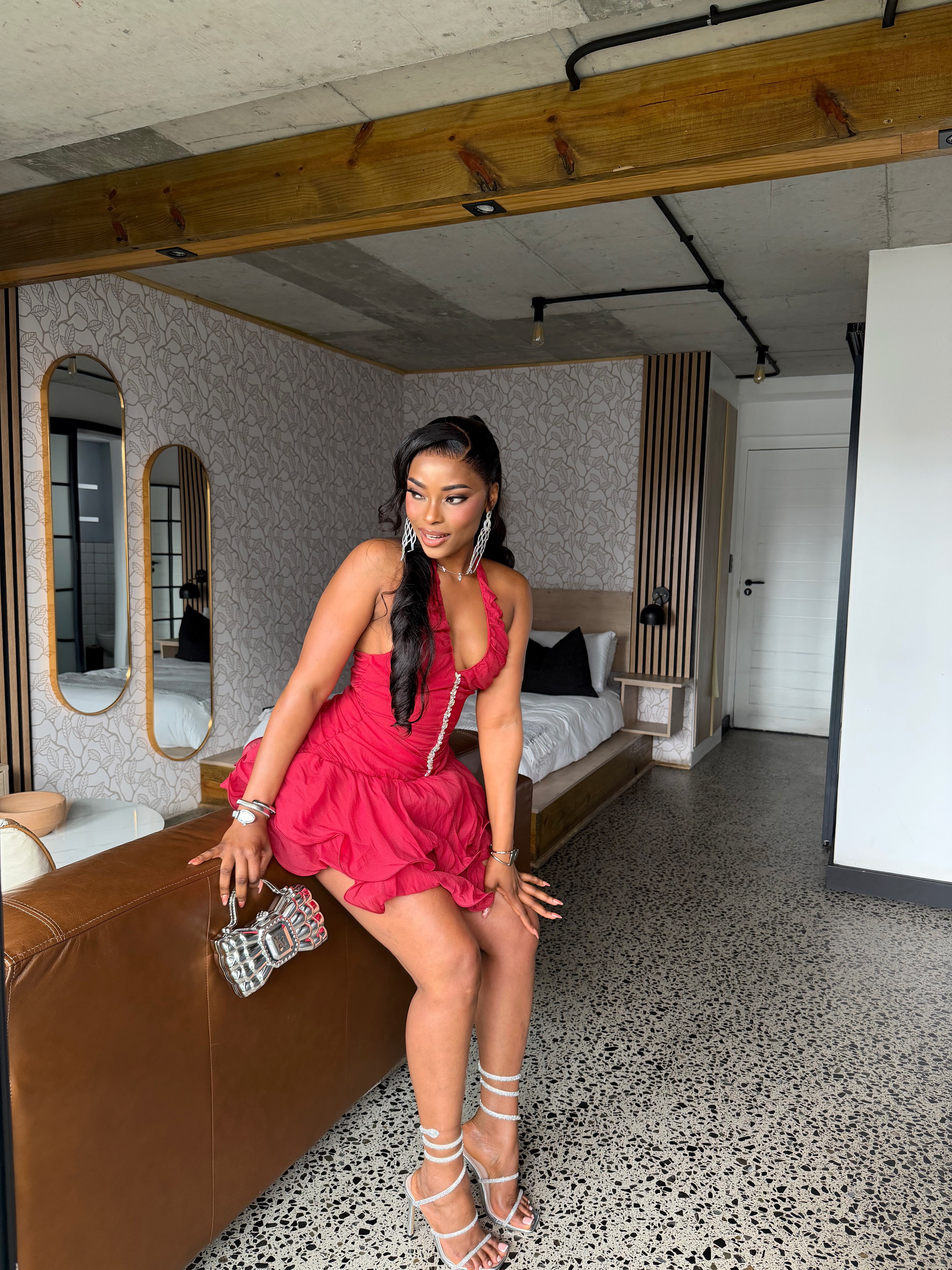 Spicy Ruffle Mini Dress