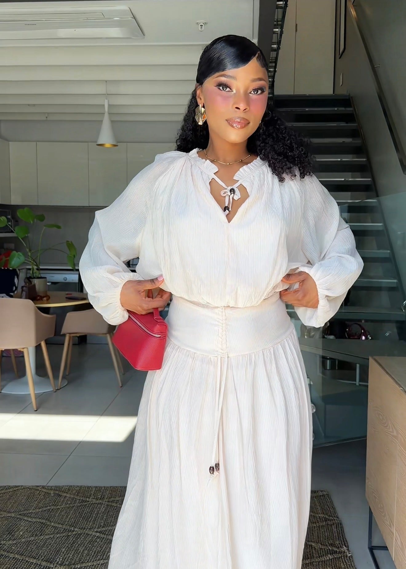 Arielle Cream Two-Piece Maxi Skirt Set