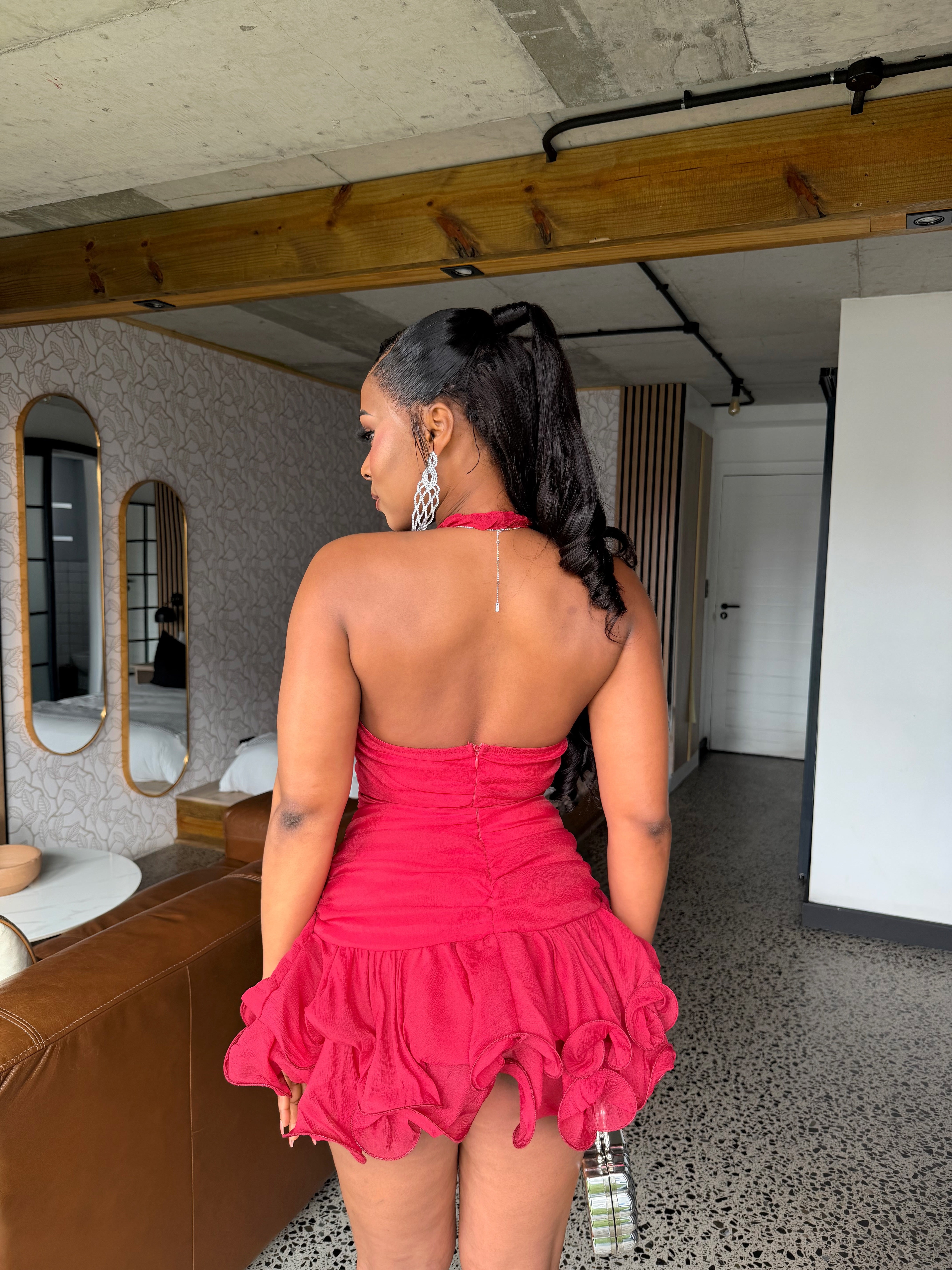 Spicy Ruffle Mini Dress