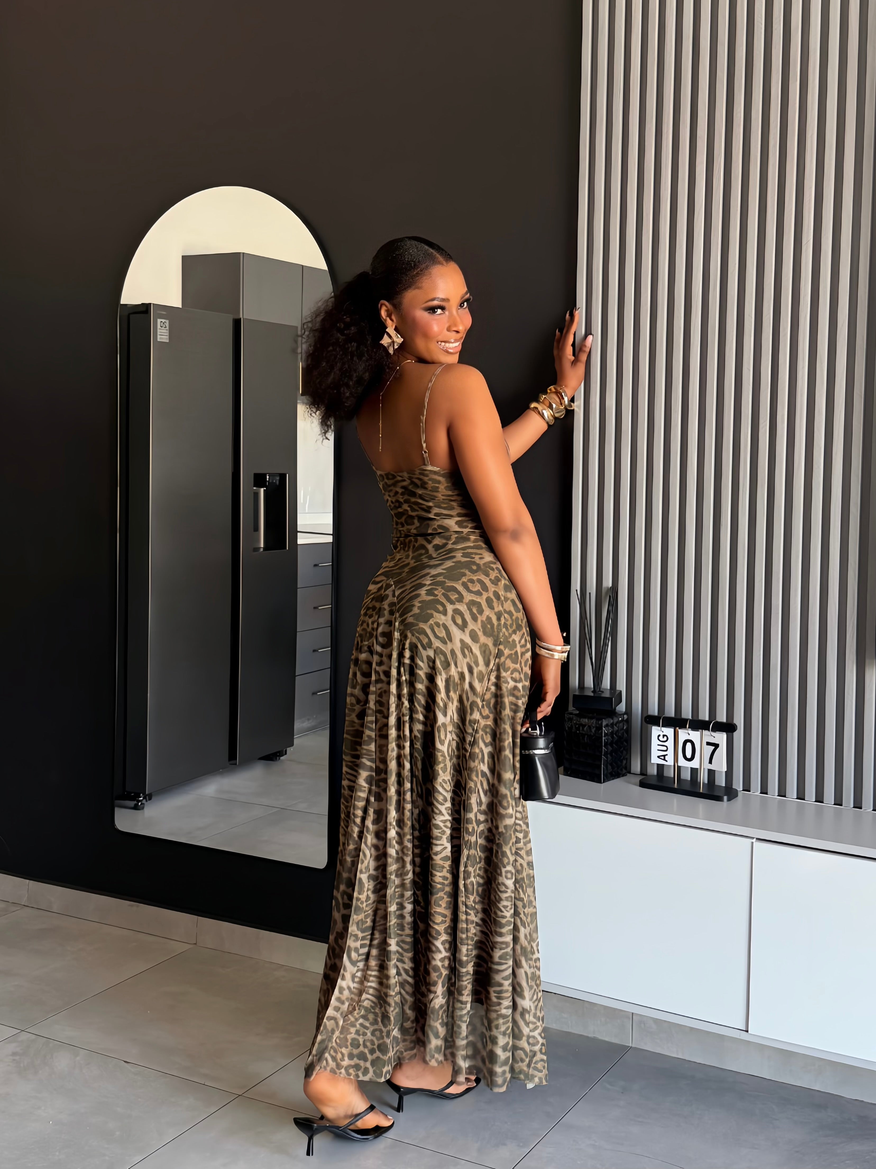 Sunray Leopard Print Maxi Dress
