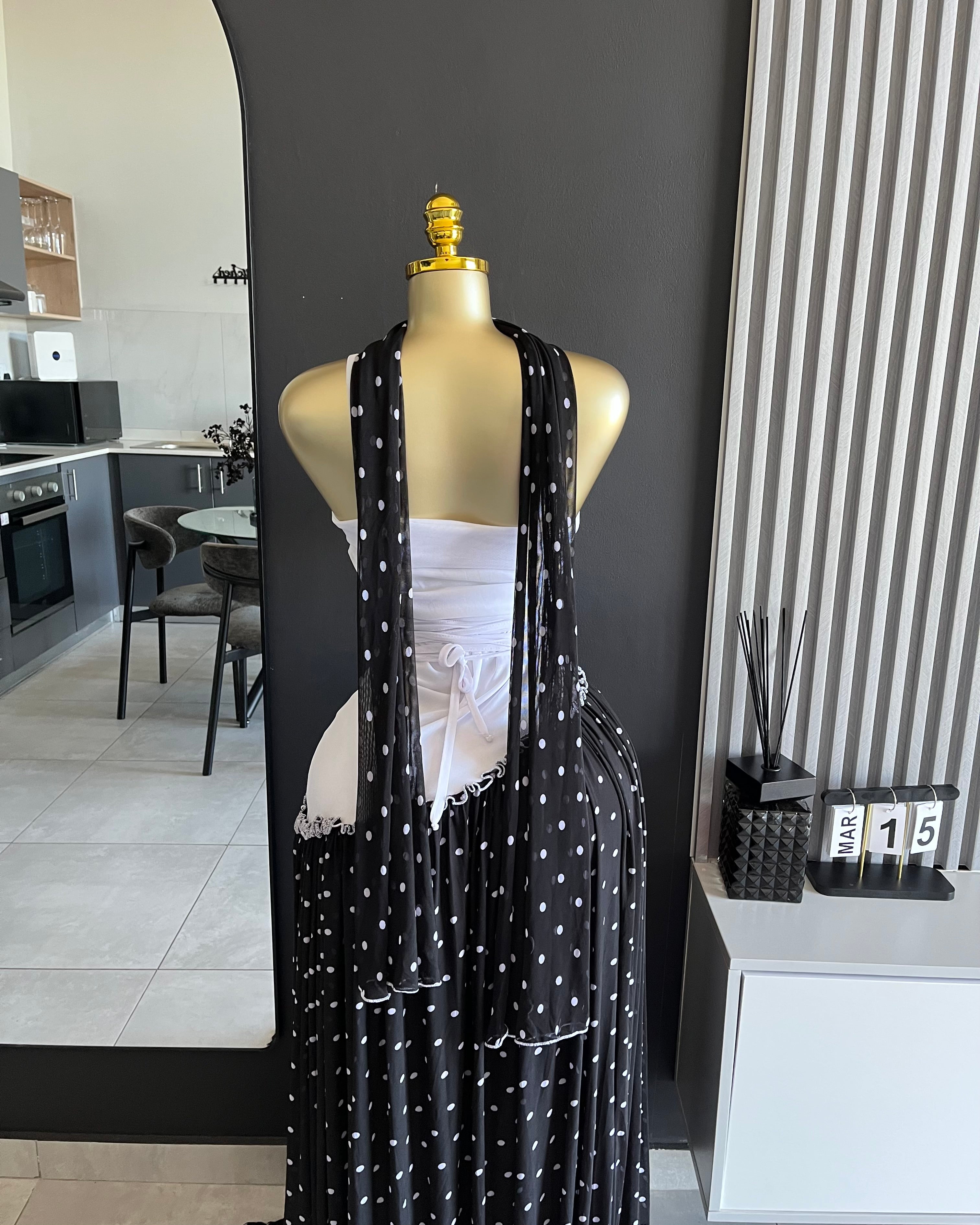 Elowen Pleated Contrast Maxi Dress