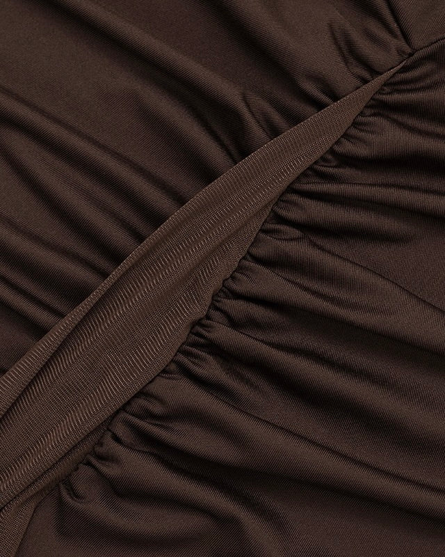 Noire Draped Sleeve Maxi Dress Purple