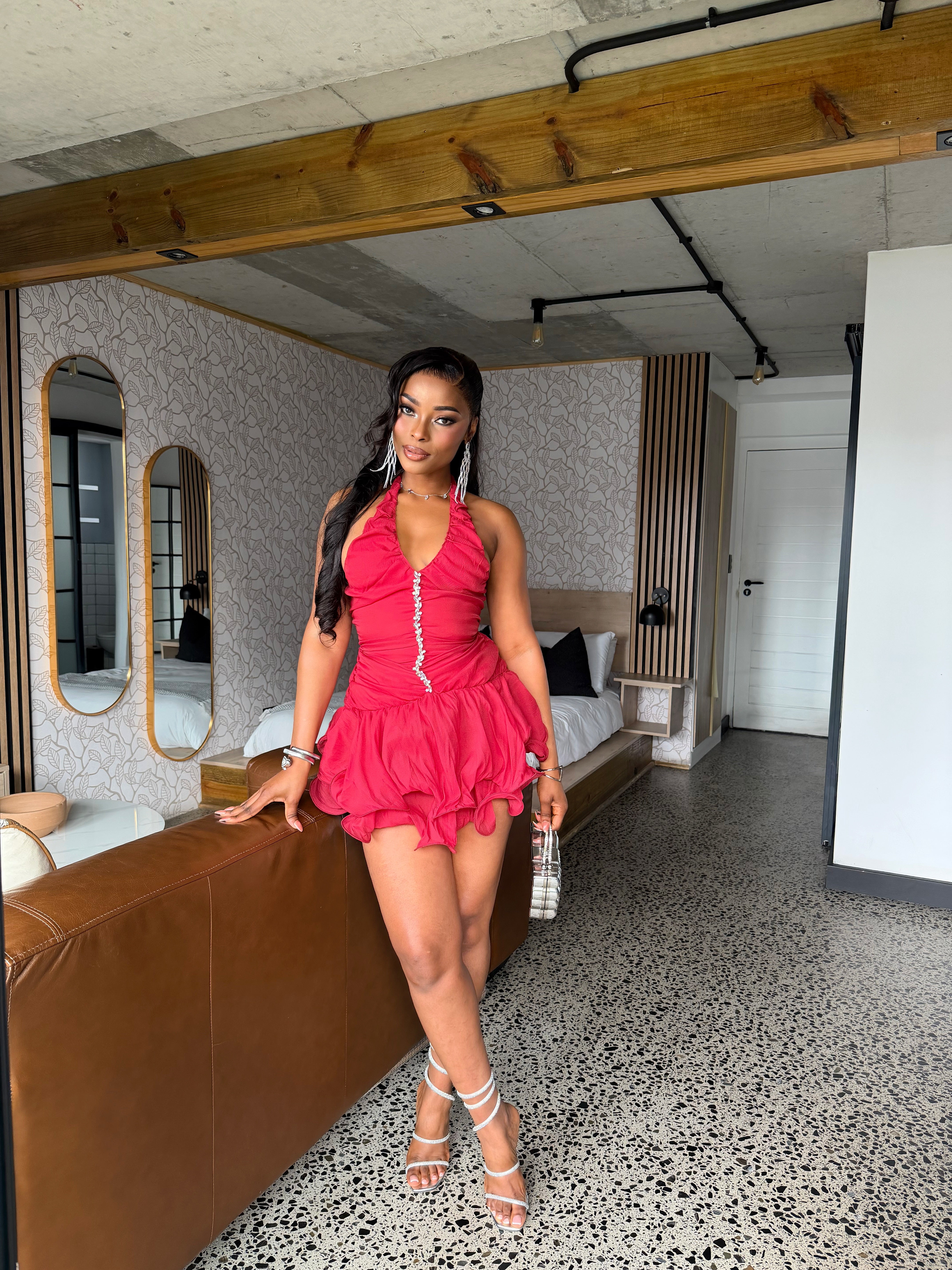 Spicy Ruffle Mini Dress