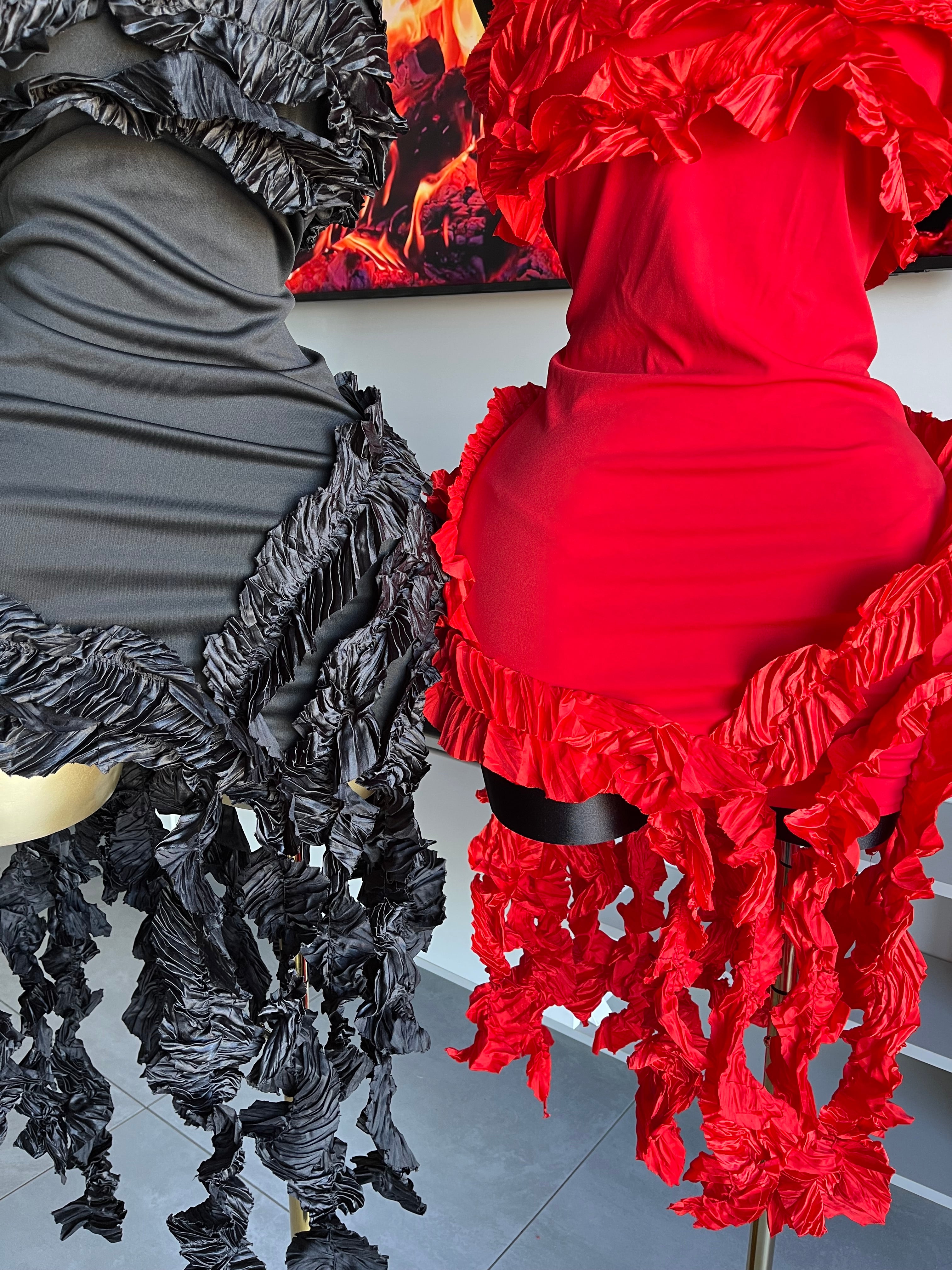 Nellie Ruffle Strapless Statement Dress