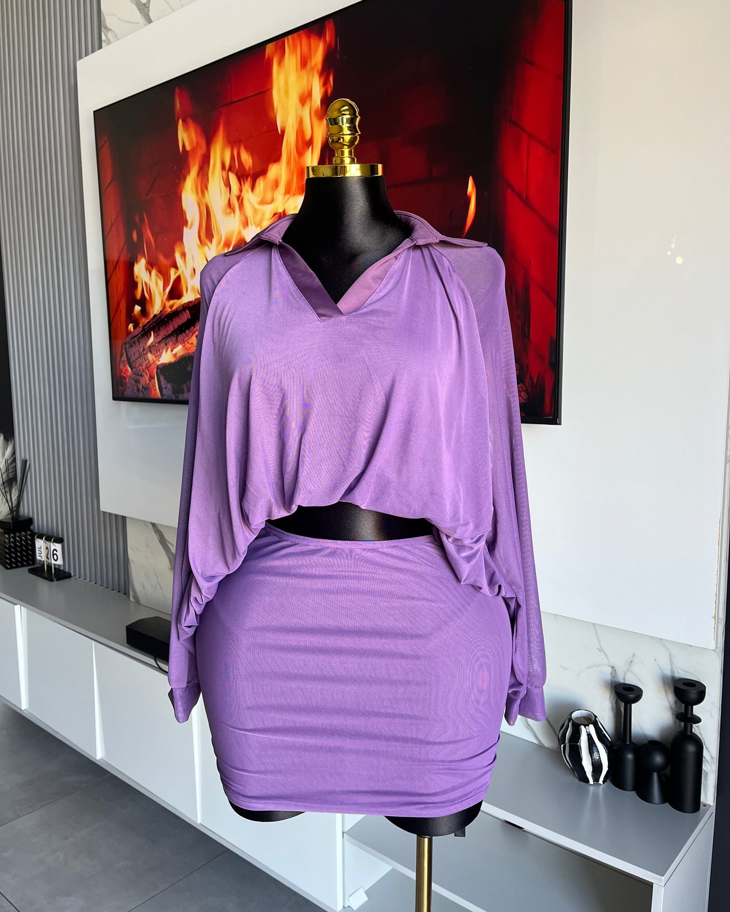 Femme Drape Mini Skirt Set