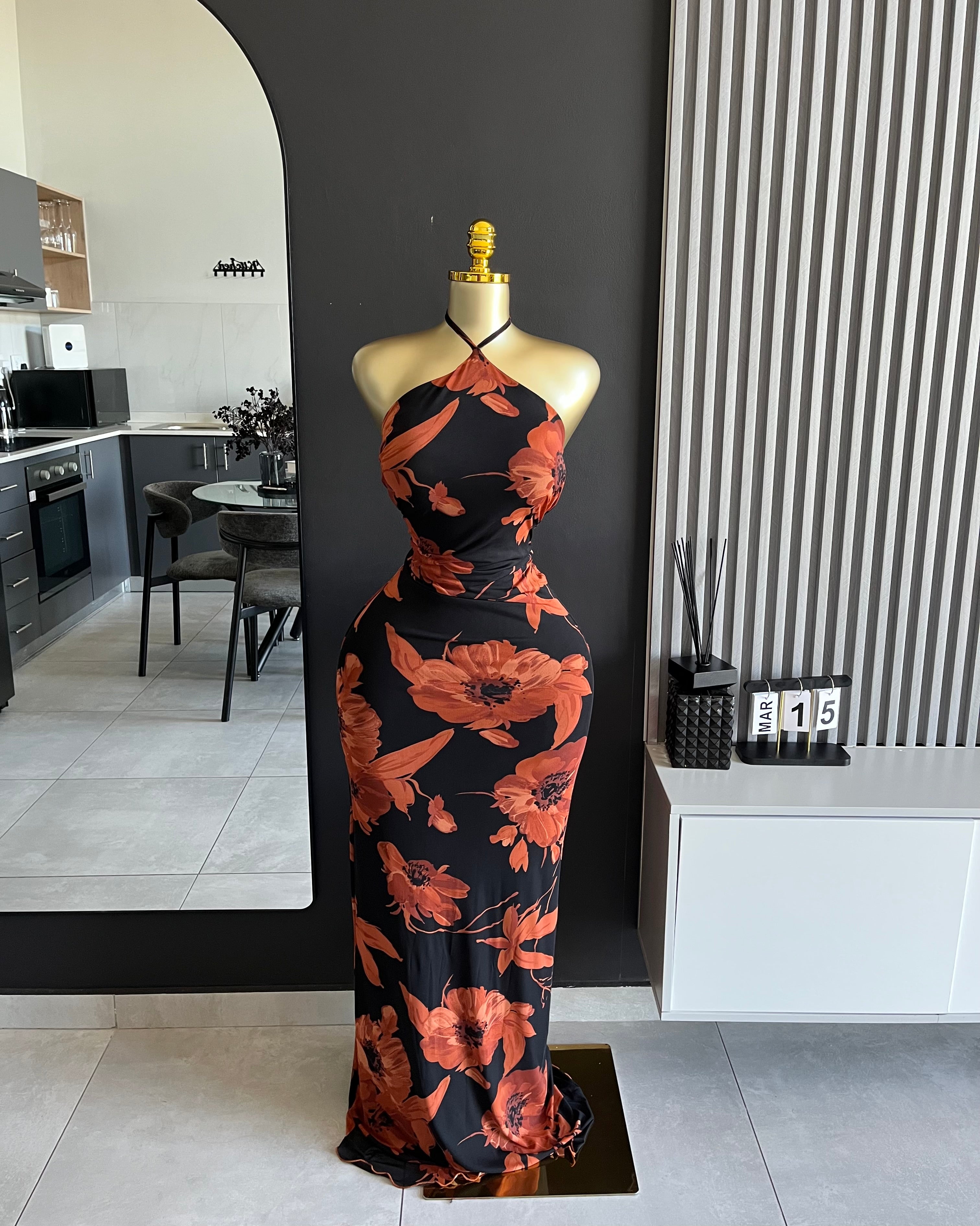 Aurelia Floral Mesh Maxi Dress