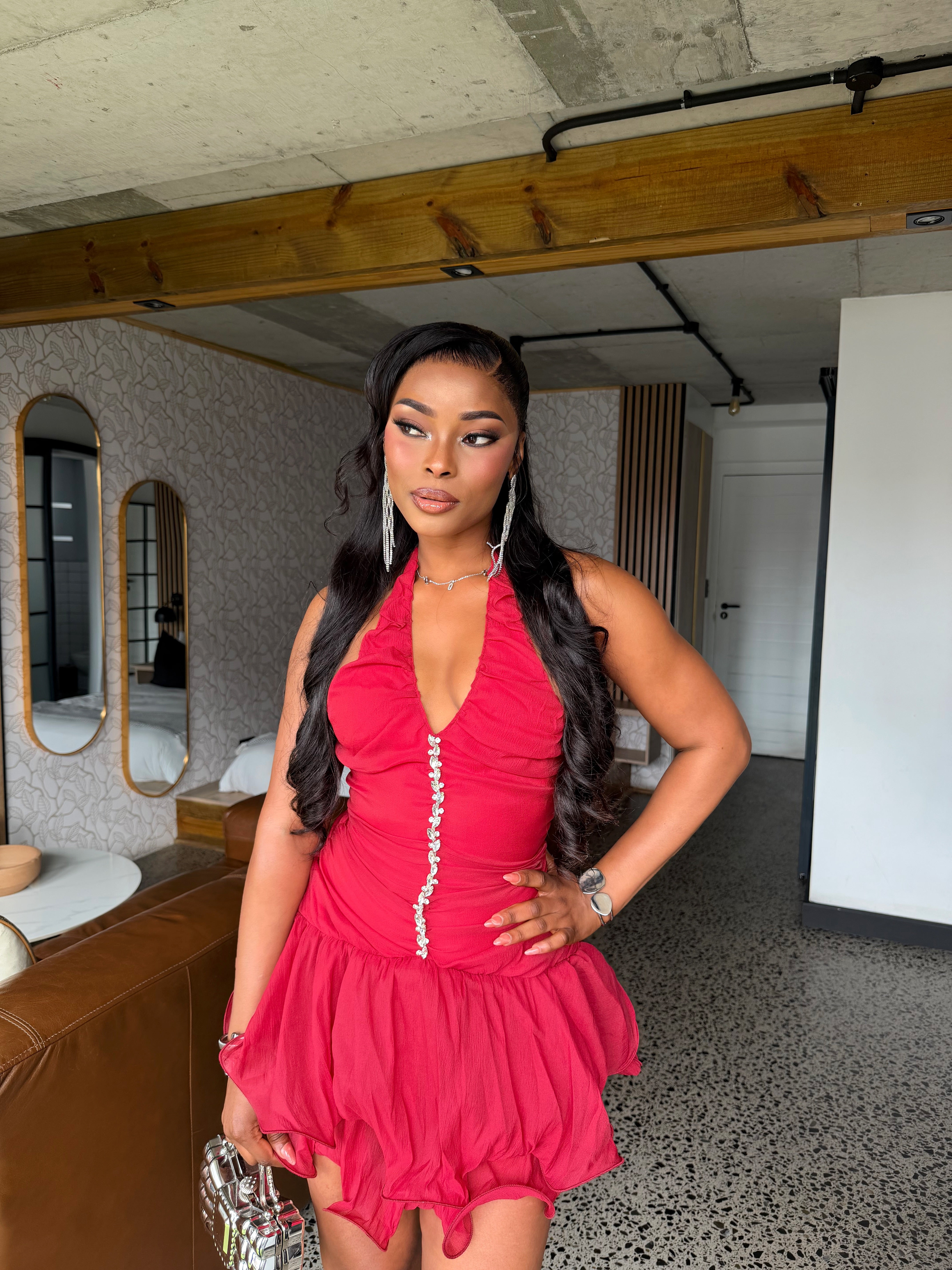 Spicy Ruffle Mini Dress