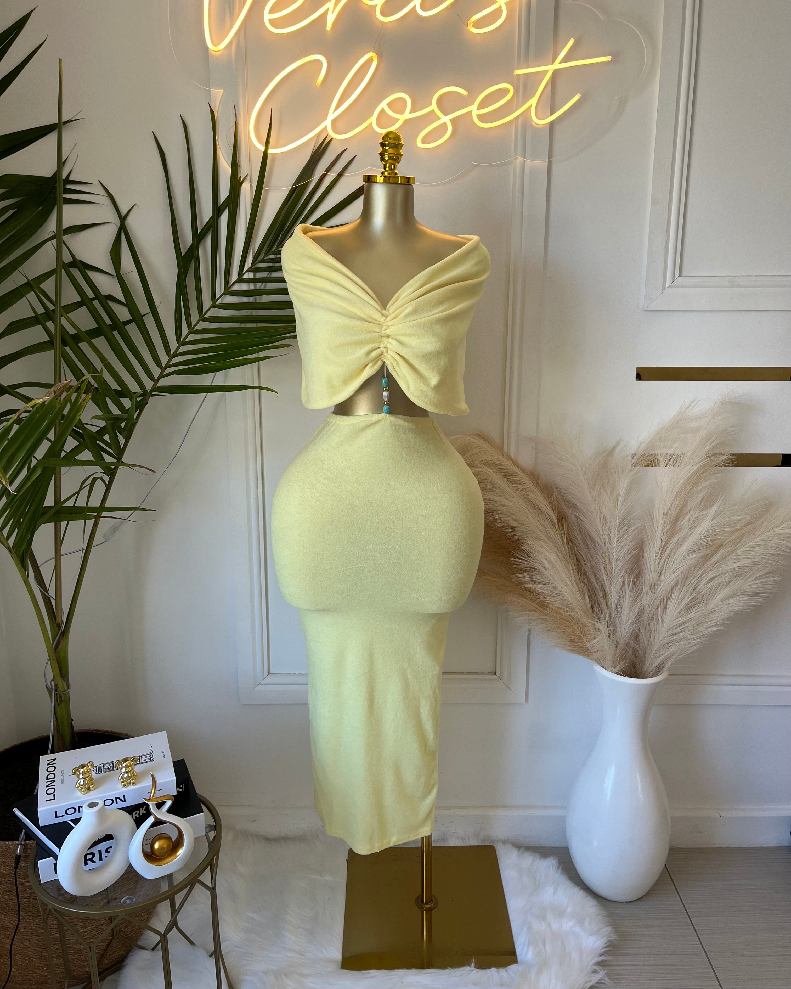 Espresso Lemon Cut-Out Maxi Dress