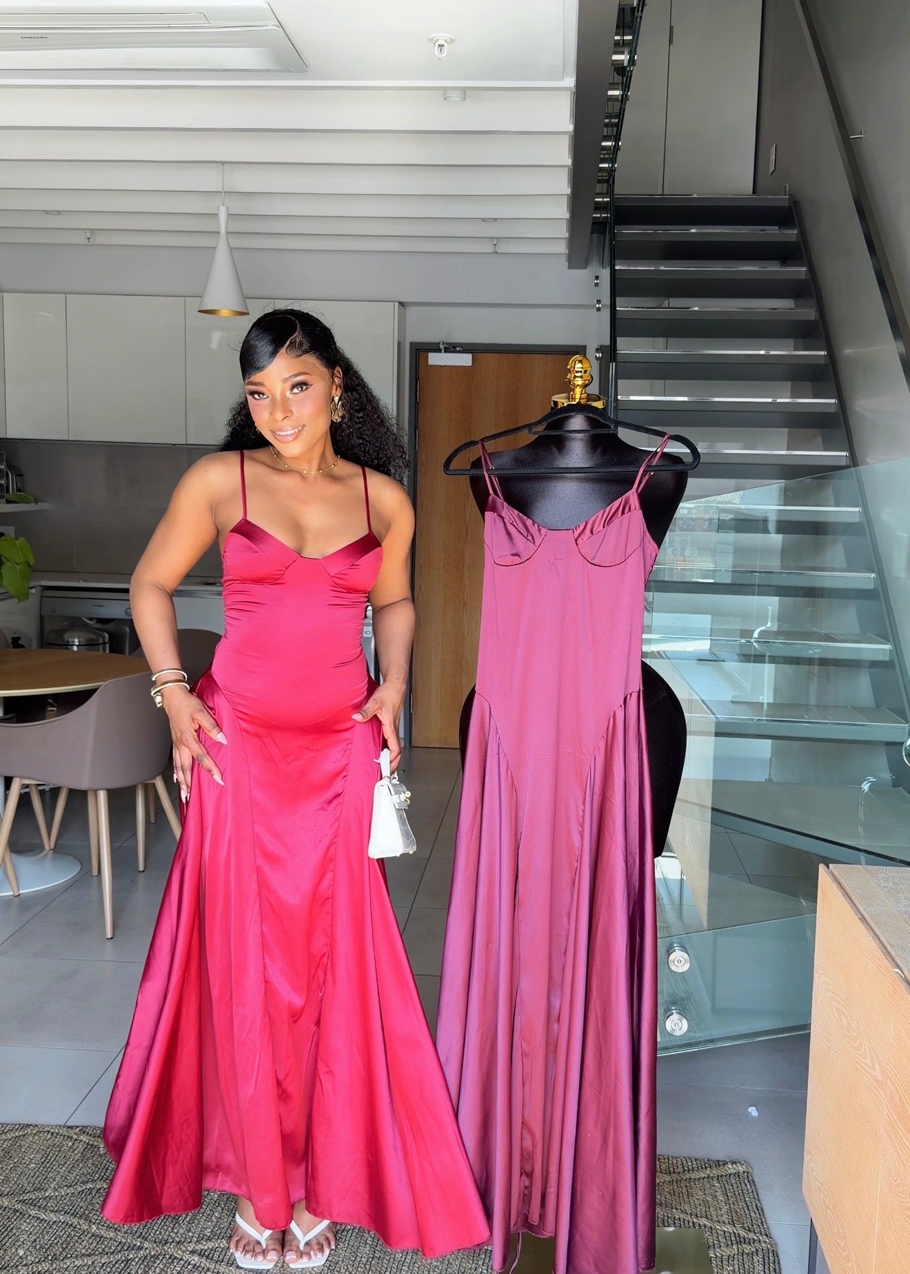 Vivienne Satin Corset Maxi Dress