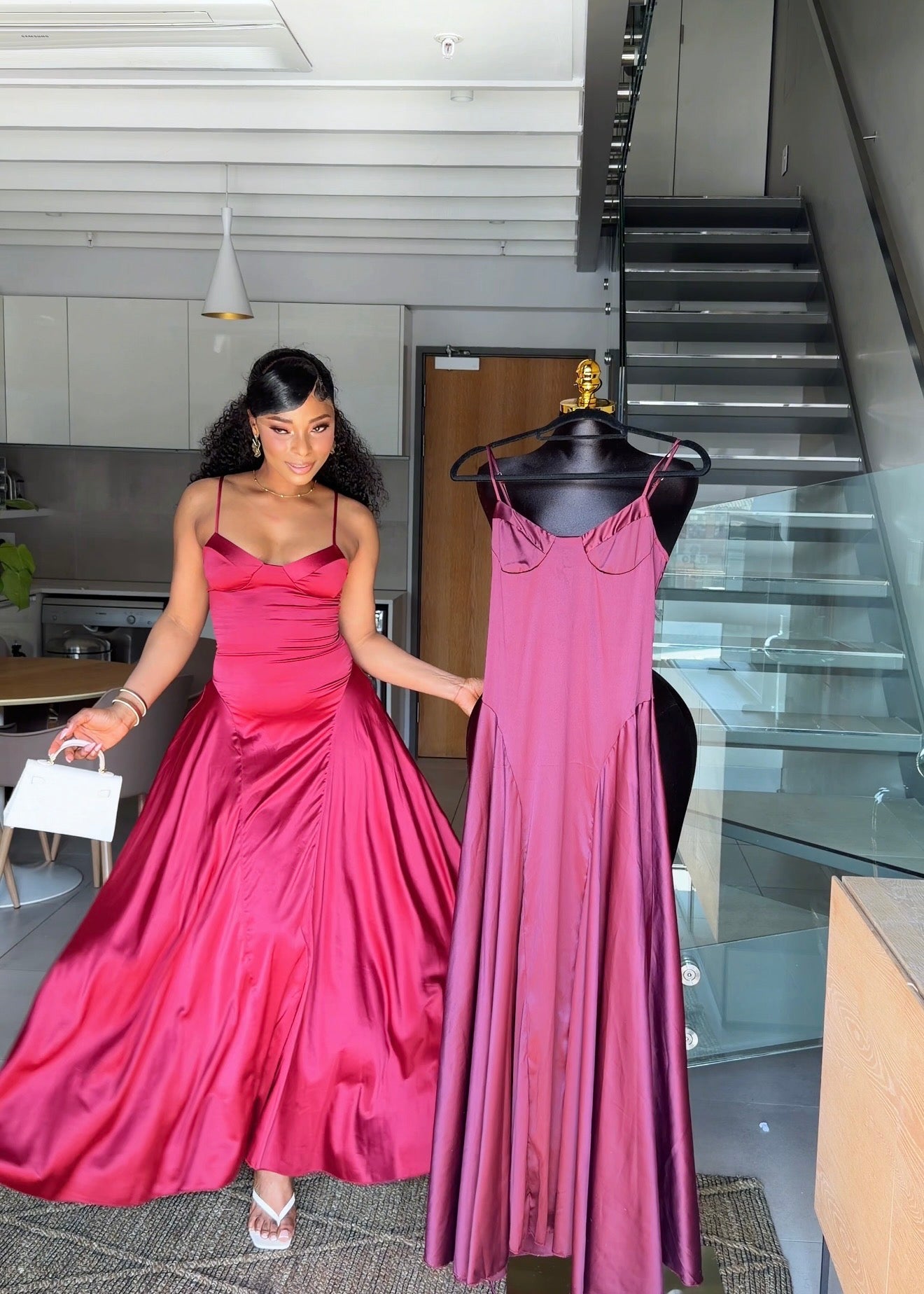 Vivienne Satin Corset Maxi Dress