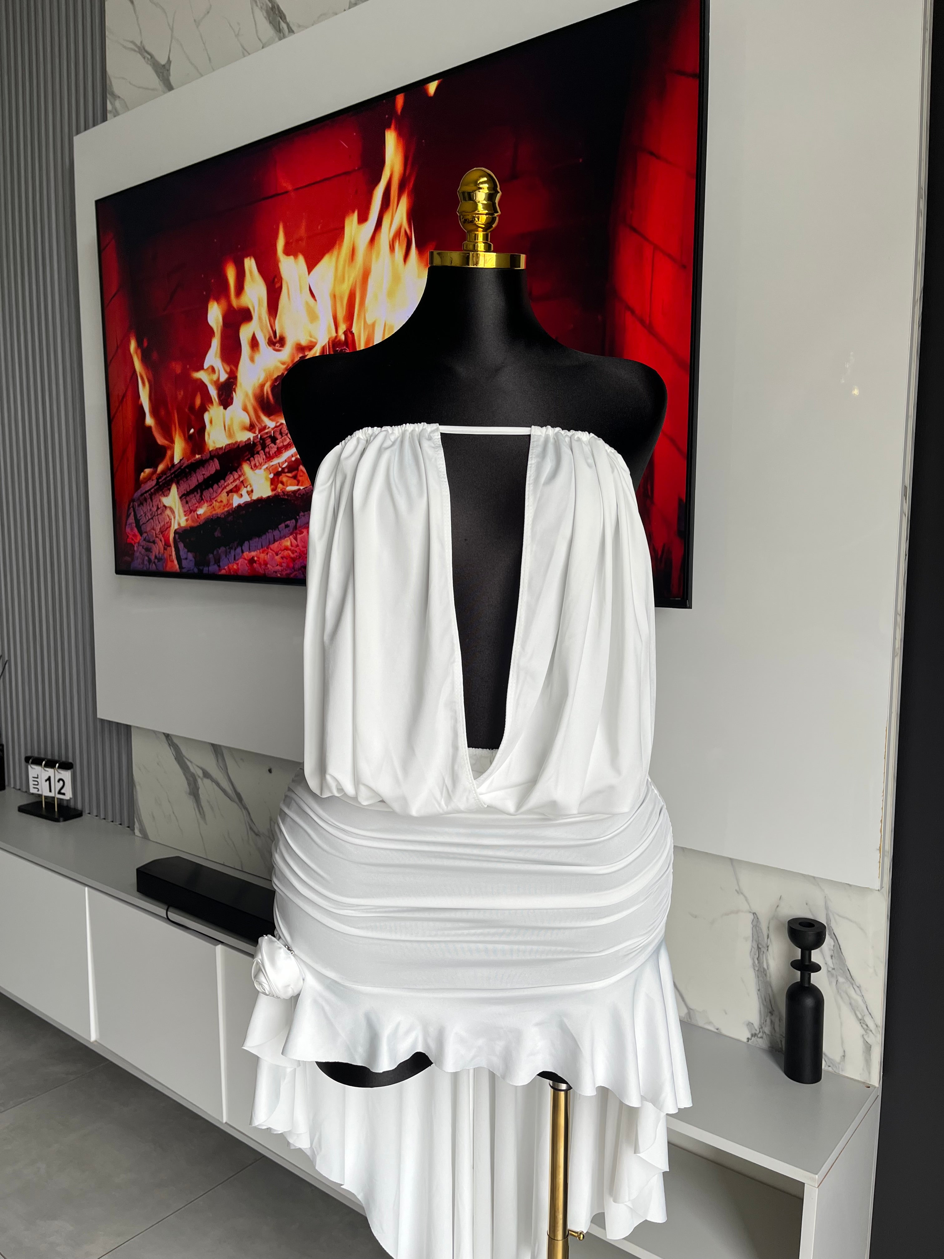 Zola Draped High-Low Maxi Dress